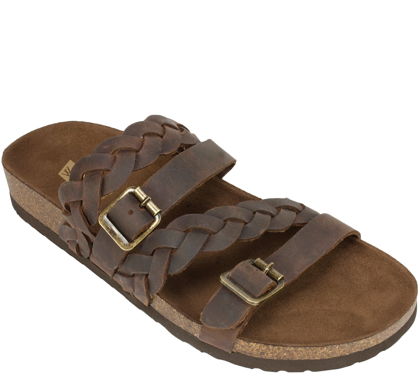 White Mountain Leather Slide Sandals - Holland