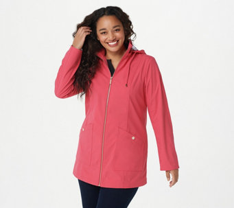 Dennis Basso Water Resistant Jacket with Bonded Printed Interior - A392374