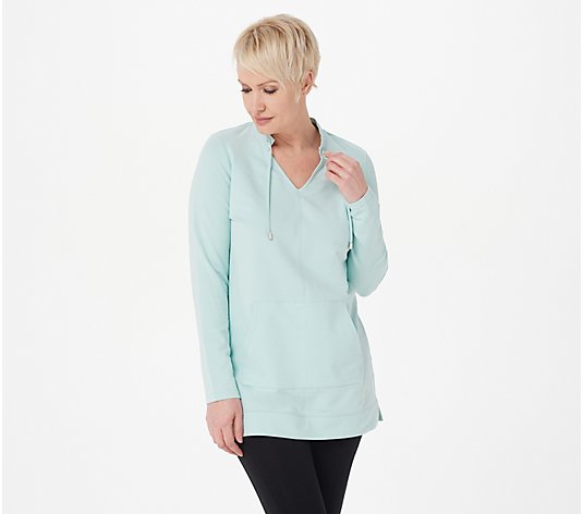 Denim & Co. Active French Terry Pullover Tunic w/ Front Pocket