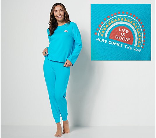 Life is Good Icon Crew Neck and Slim Pant Set by Berkshire