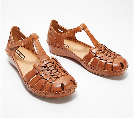 Pikolinos Leather T-Strap Sandals - Salamanca
