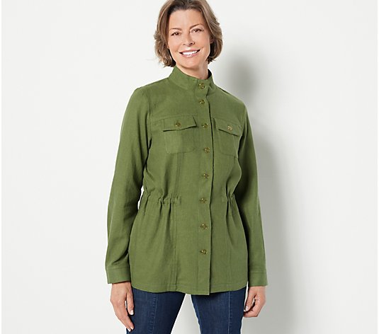 GRAVER Susan Graver Pure Linen Blend Jacket