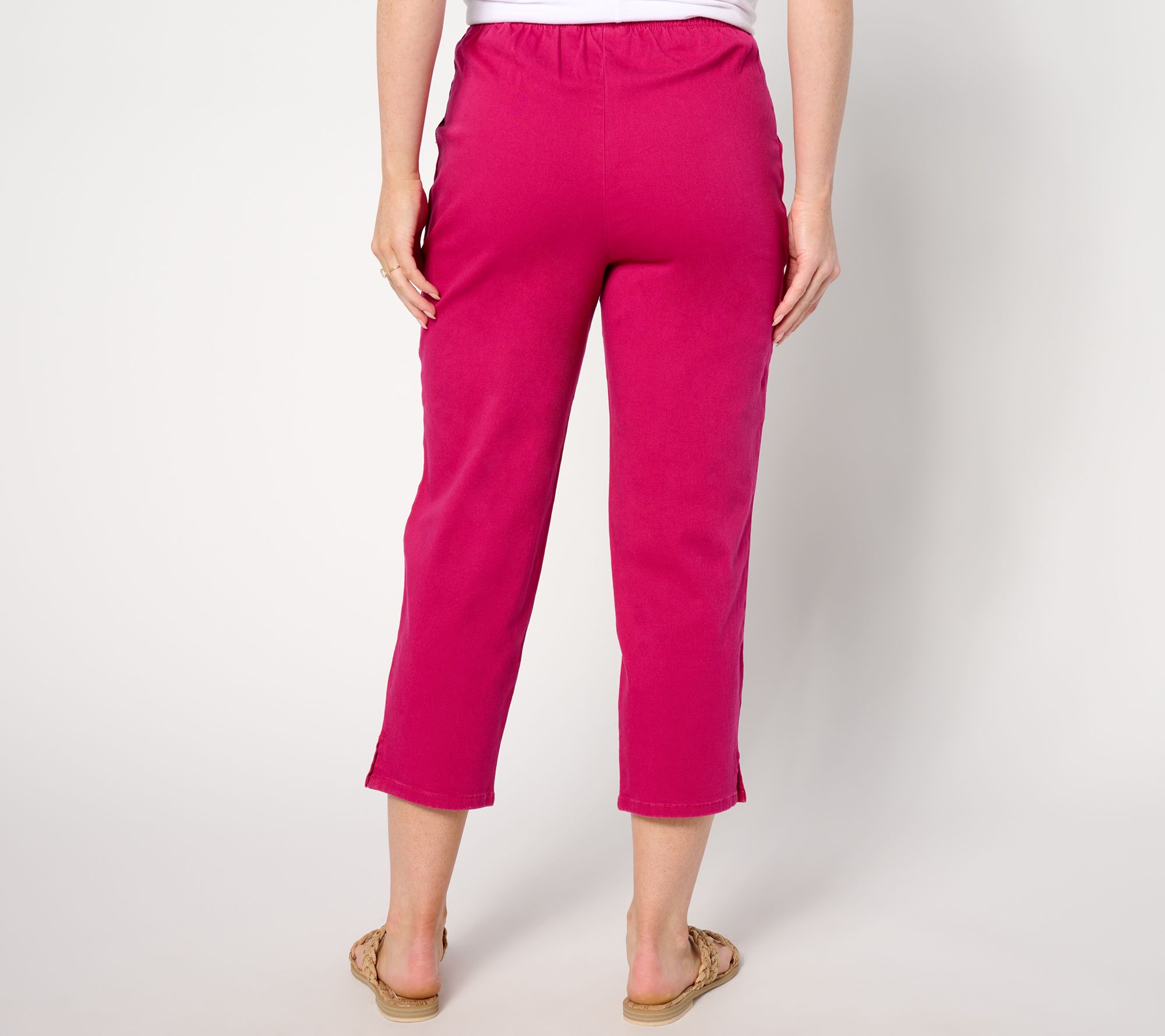 Denim & Co. Original Waist Stretch Crop Pants with Side Pockets - QVC.com