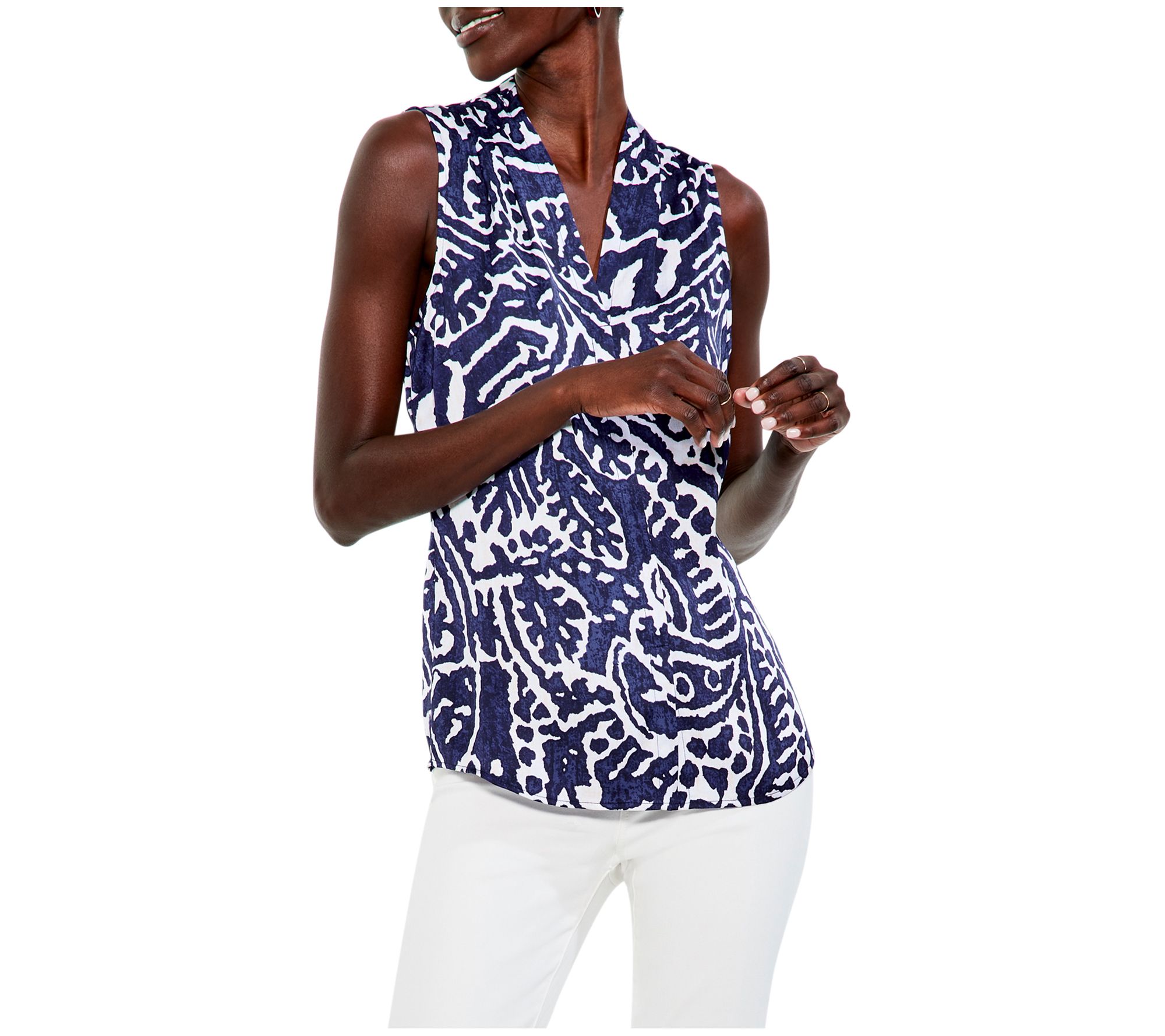 NIC+ZOE Indigo Stamp Tank - QVC.com