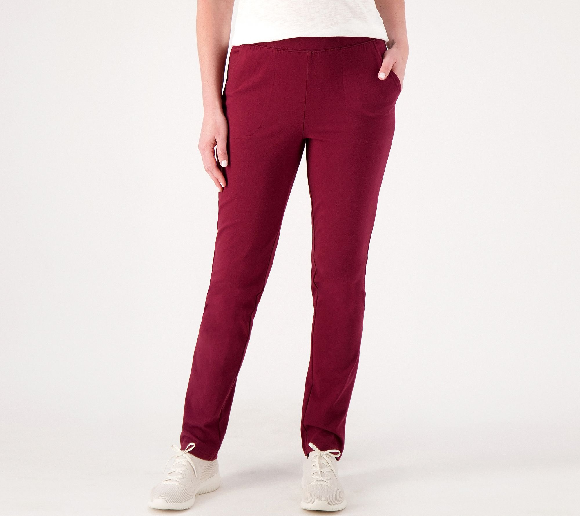 "As Is" Denim & Co. Active Regular Duo Stretch Slim Straight Pants
