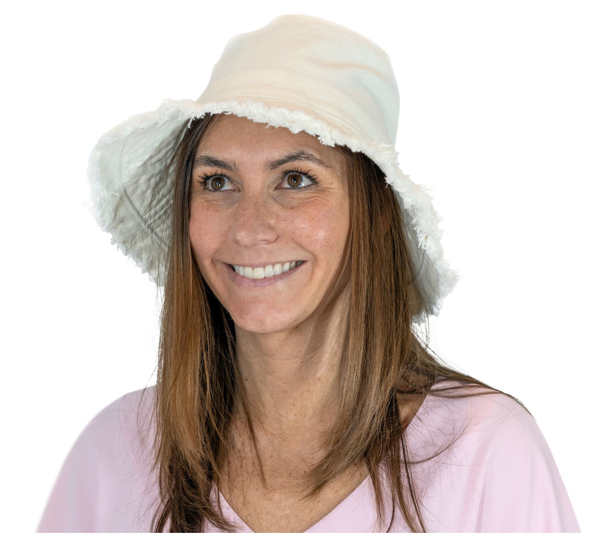 Sprigs Bucket Hat with Fray Edges & AdjustableRibbon Tie