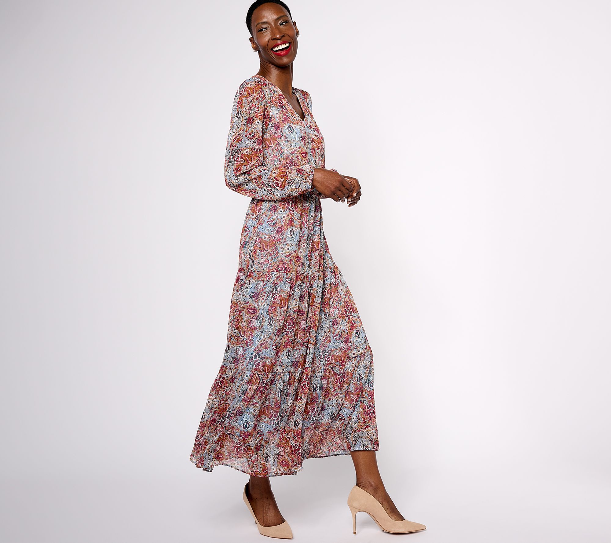 kim gravel maxi dress Belle Boho by Kim Gravel Born to Wander Tiered Maxi Dress