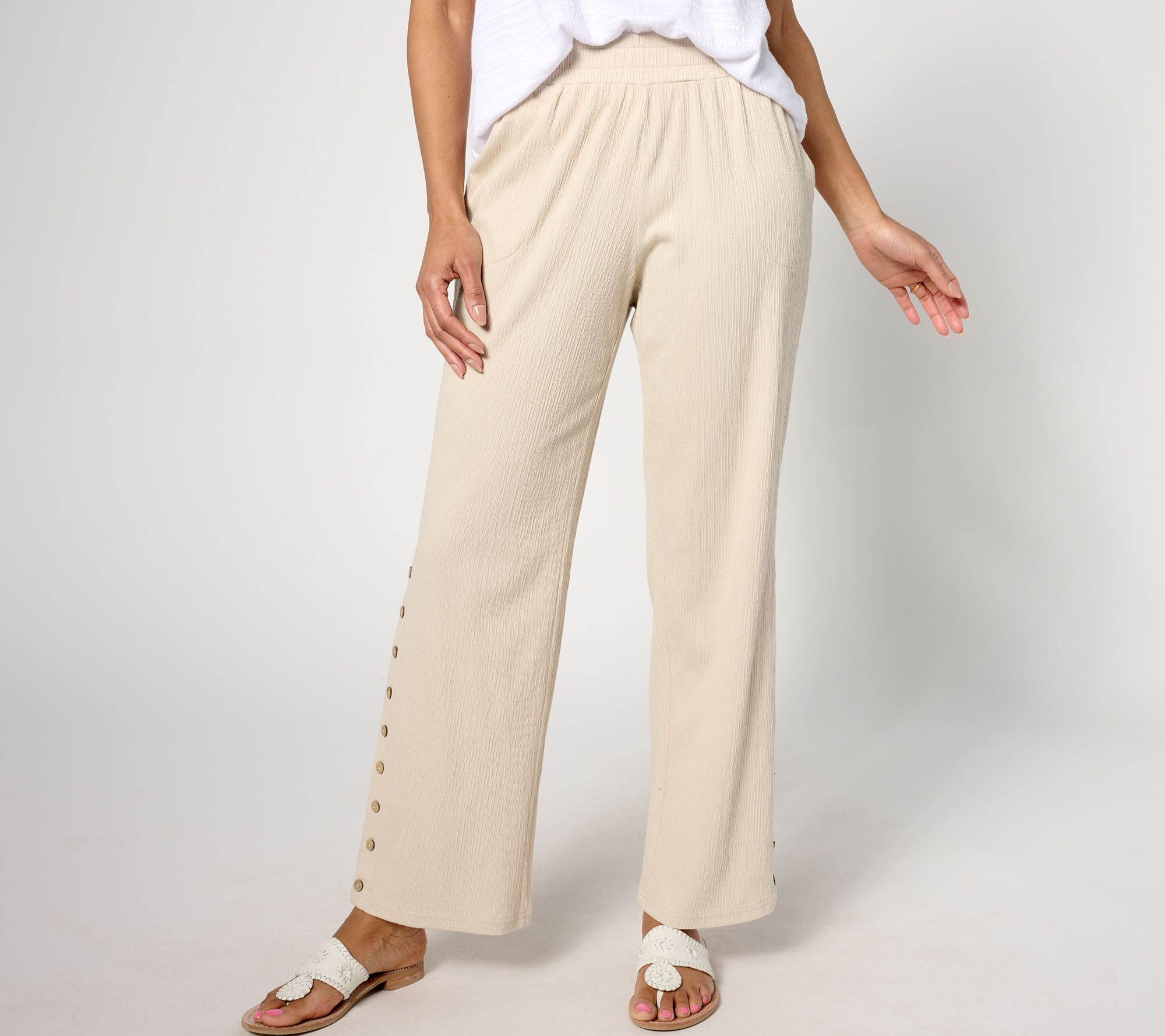 Belle by Kim Gravel Regular Packabelle Buttoned Up Relaxed Pant