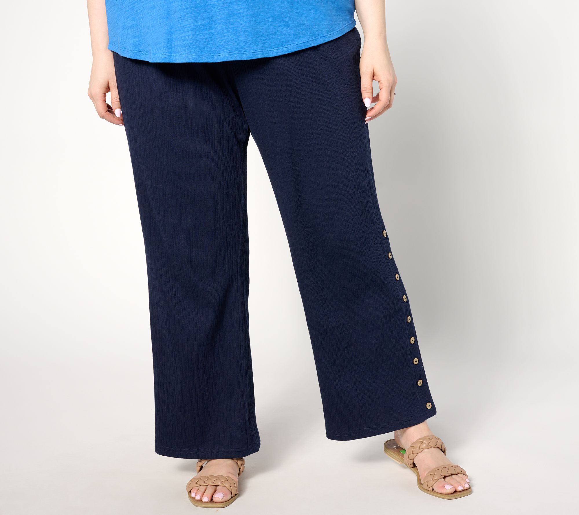 Belle by Kim Gravel Regular Packabelle Buttoned Up Relaxed Pant