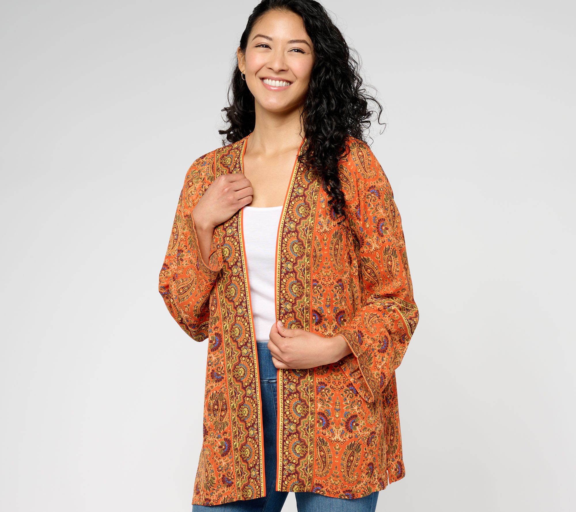 "As Is" Belle Boho by Kim Gravel Paisley Border Flowy Topper
