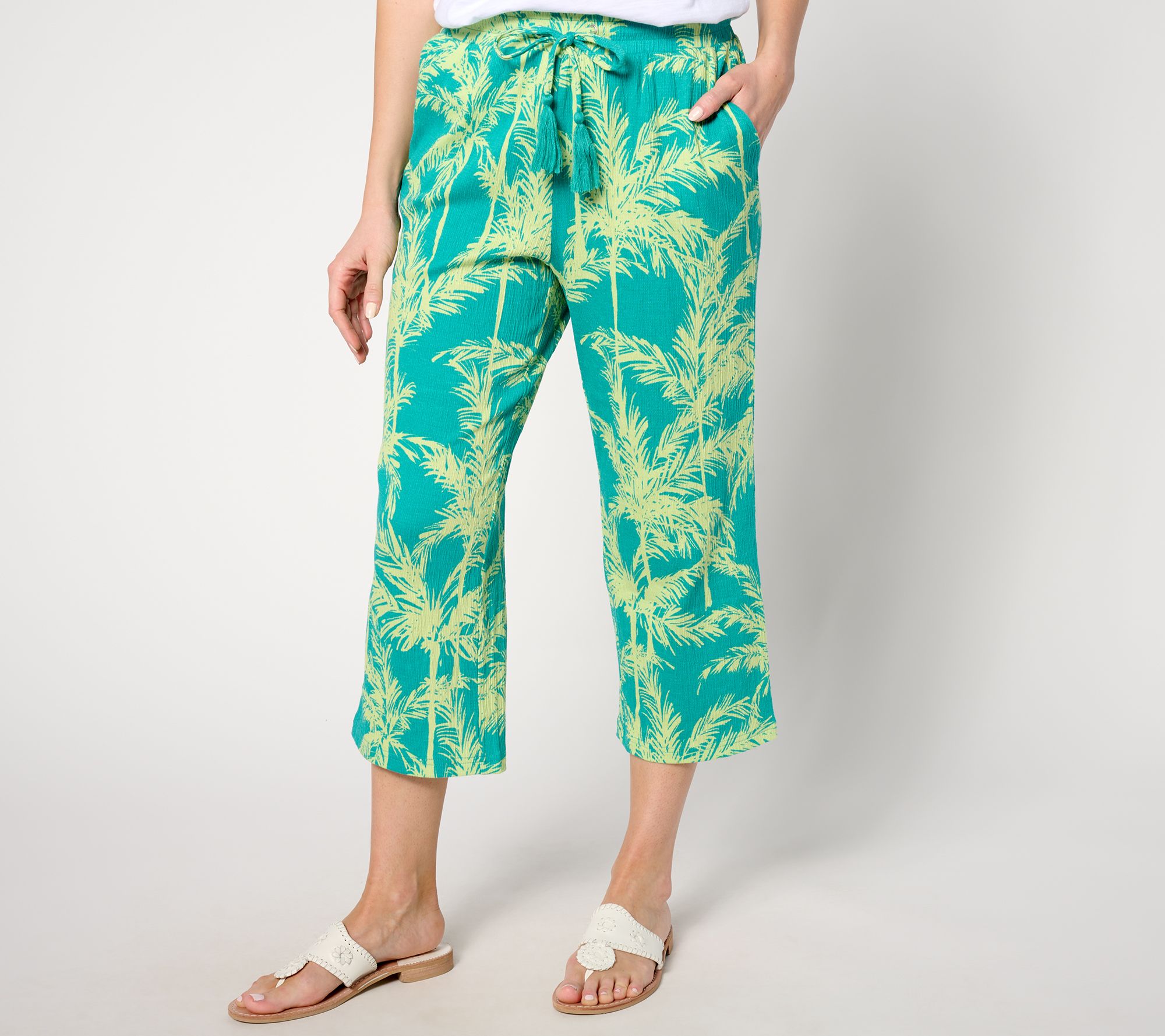 Belle by Kim Gravel_Reg Packabelle Paradise Palm Cropped Pant