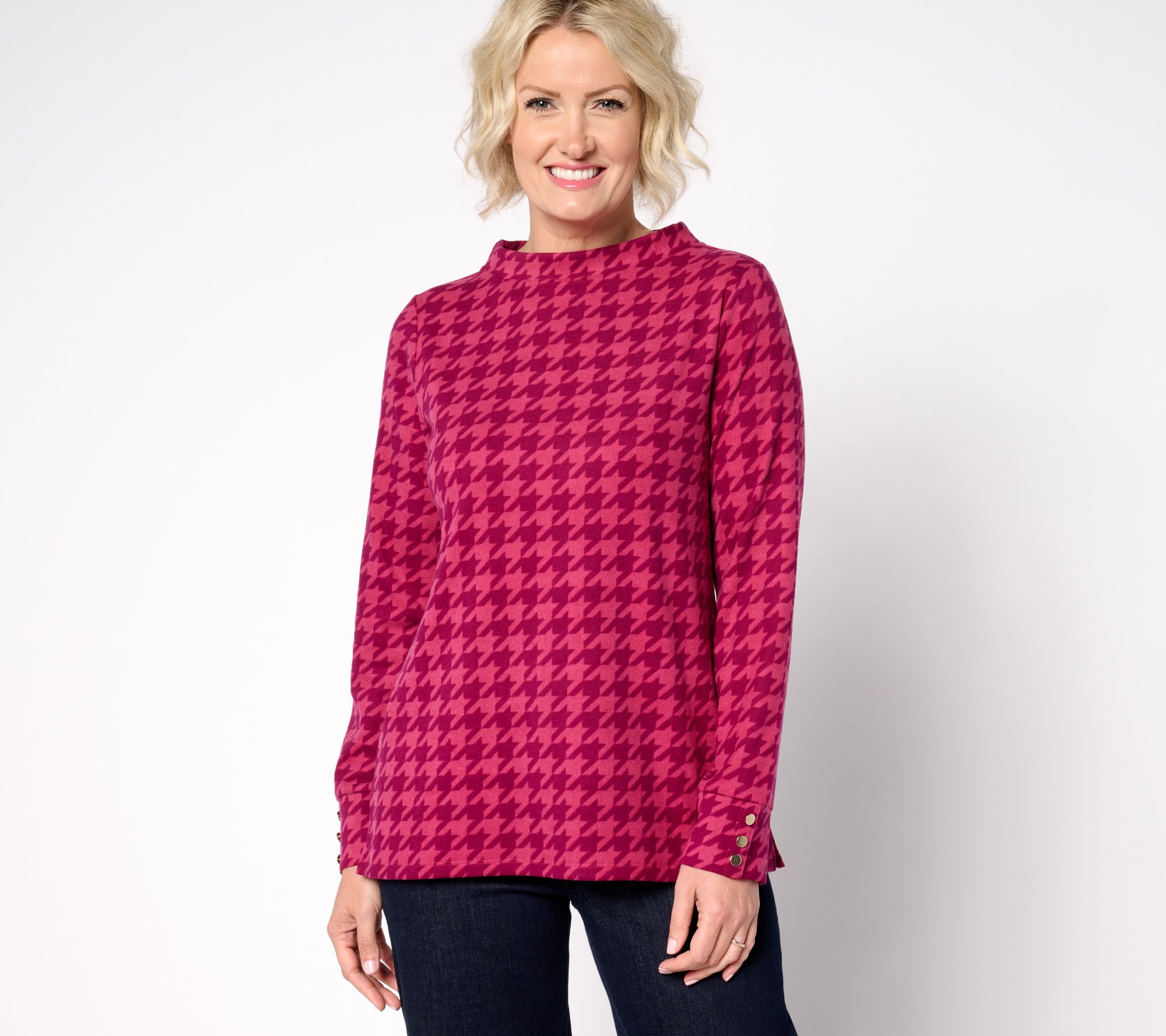 Susan Graver Printed Microfleece Pullover