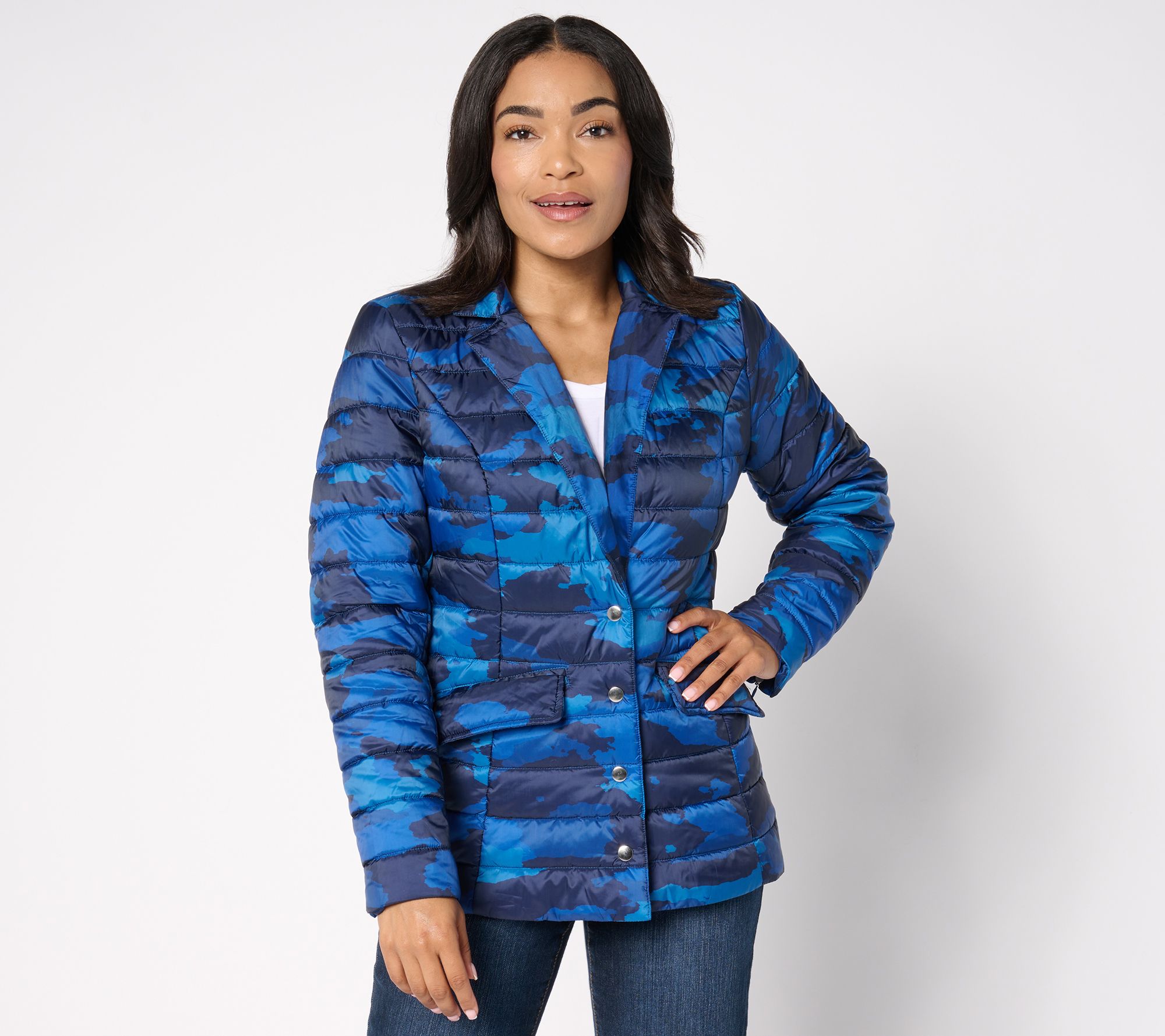 Susan Graver Quilted Blazer Jacket In Prints & Solids
