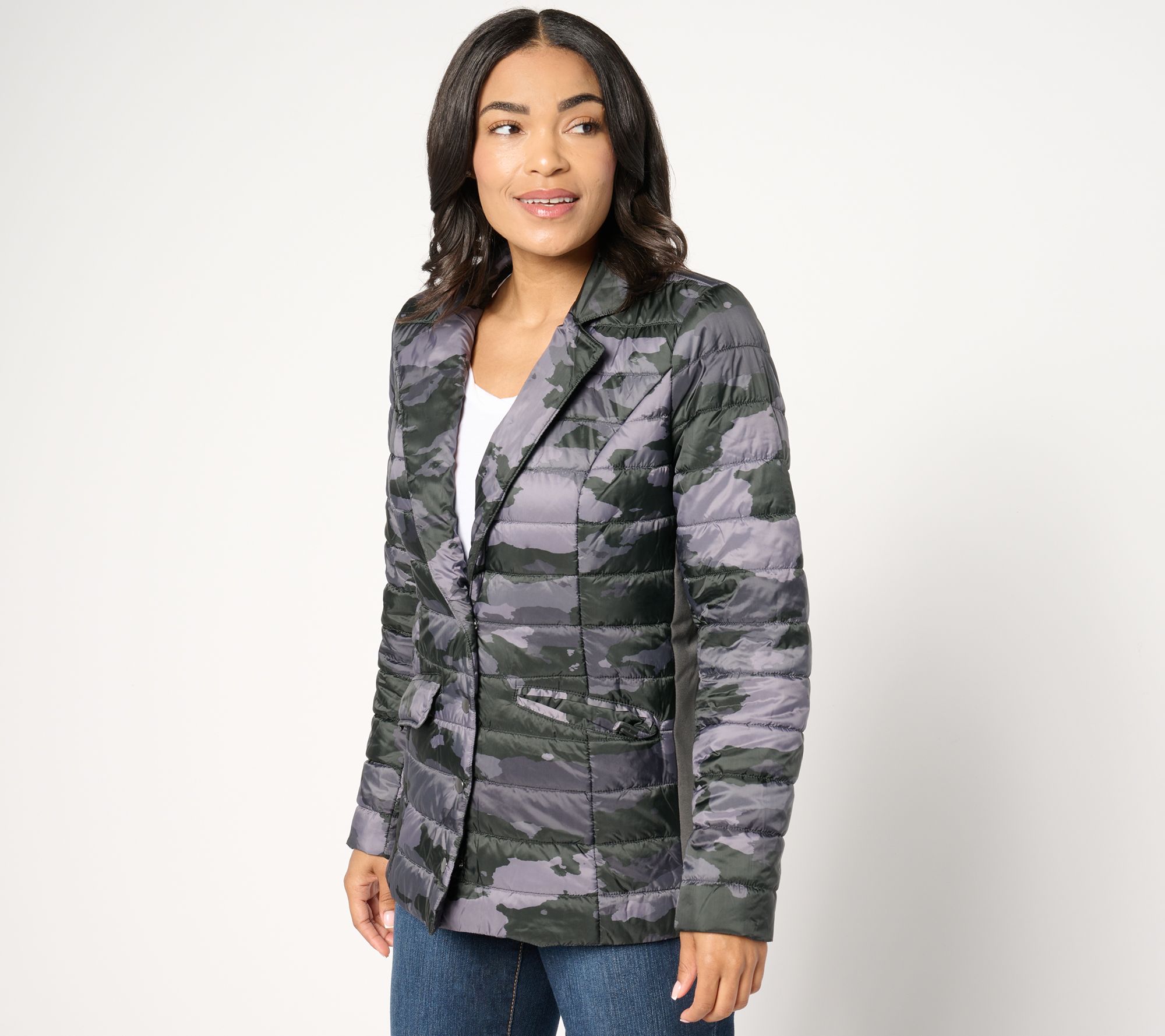 Susan Graver Quilted Blazer Jacket In Prints & Solids