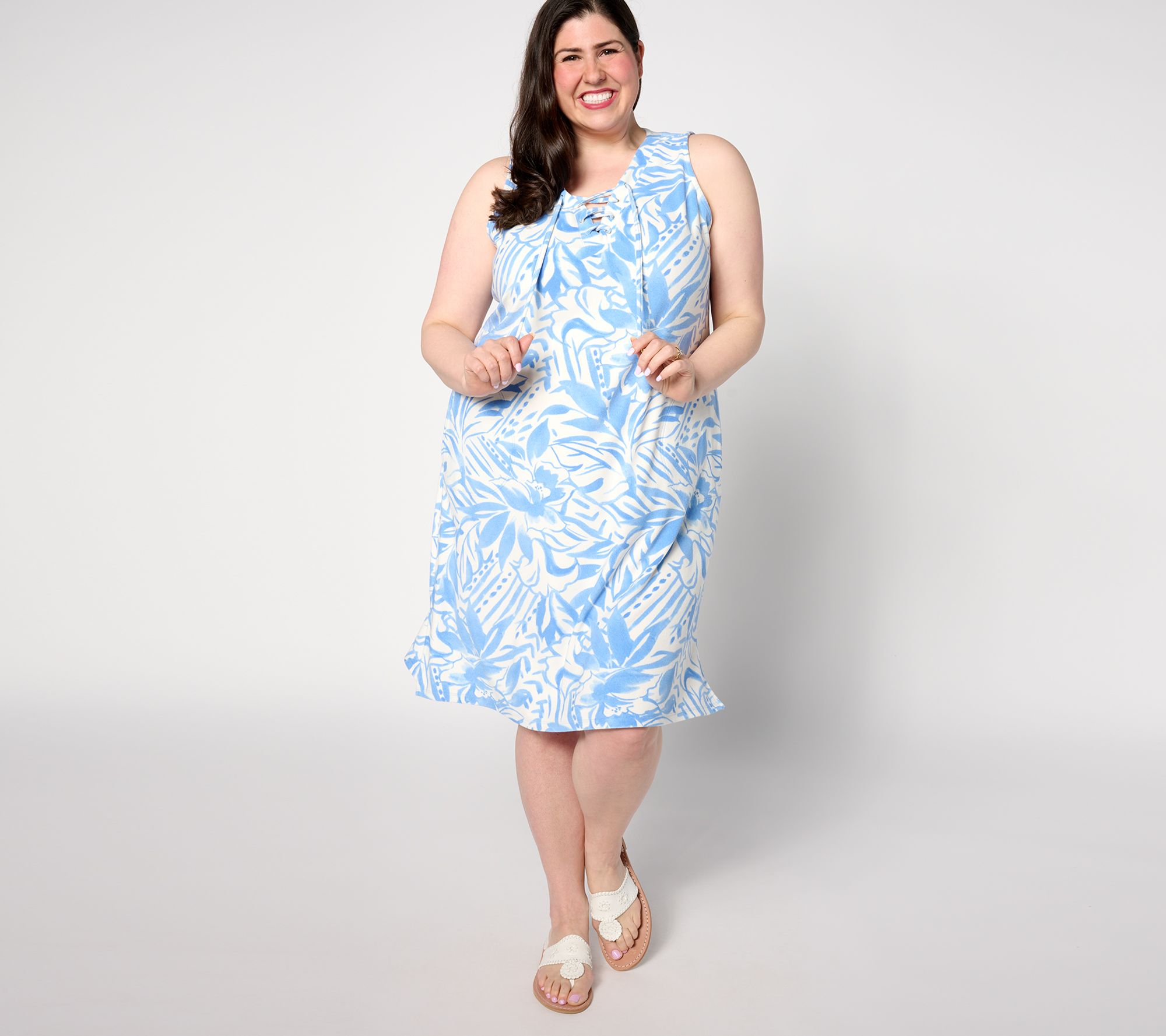 "As Is" Susan Graver Soleil French Terry Lace Up Coverup