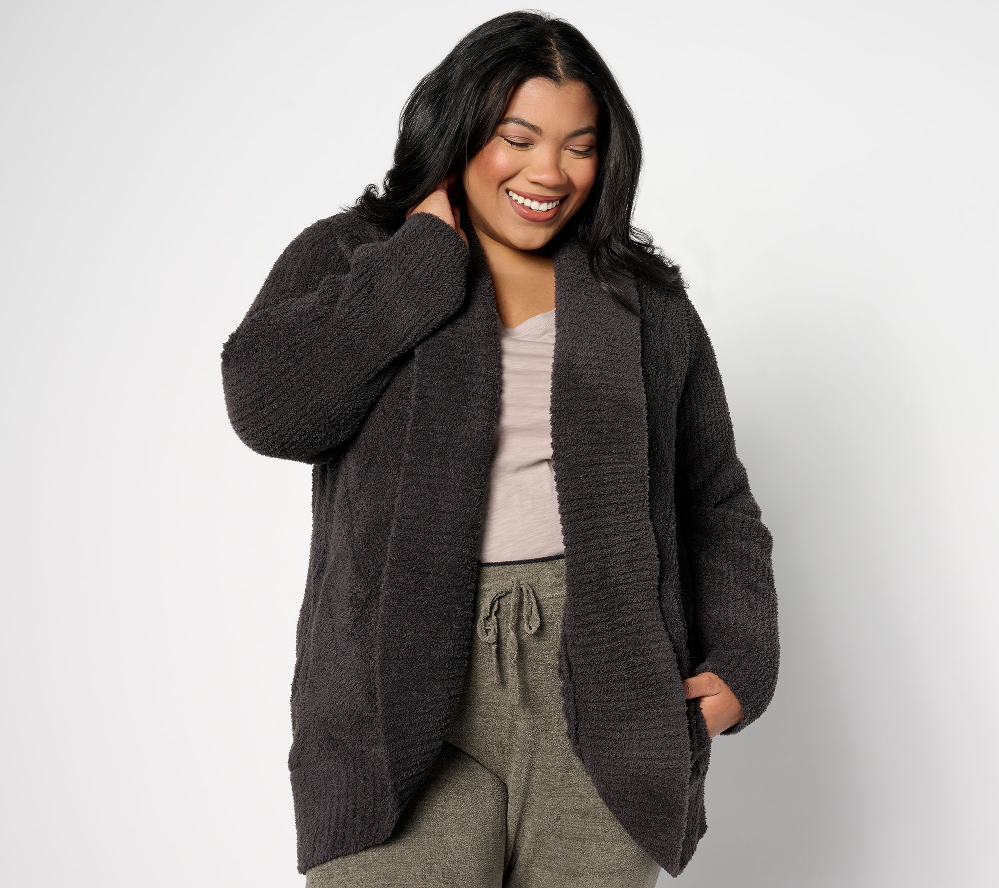 "As Is" Barefoot Dreams CozyChic Diamond Circle Cardigan