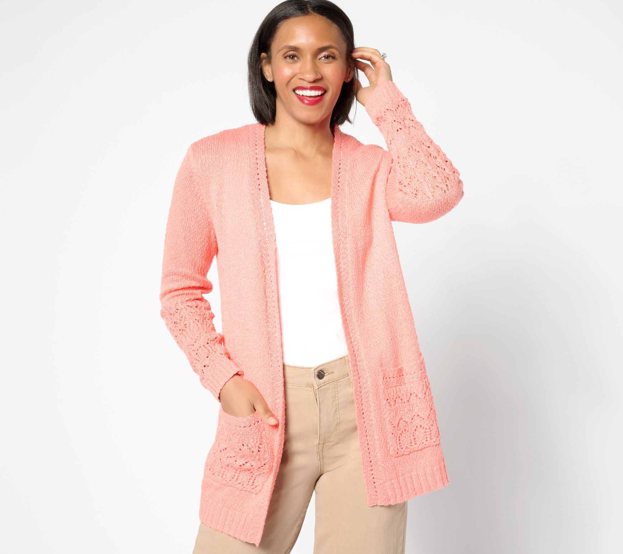 "As Is" Isaac Mizrahi Live! Regular Bridgehampton Cardigan