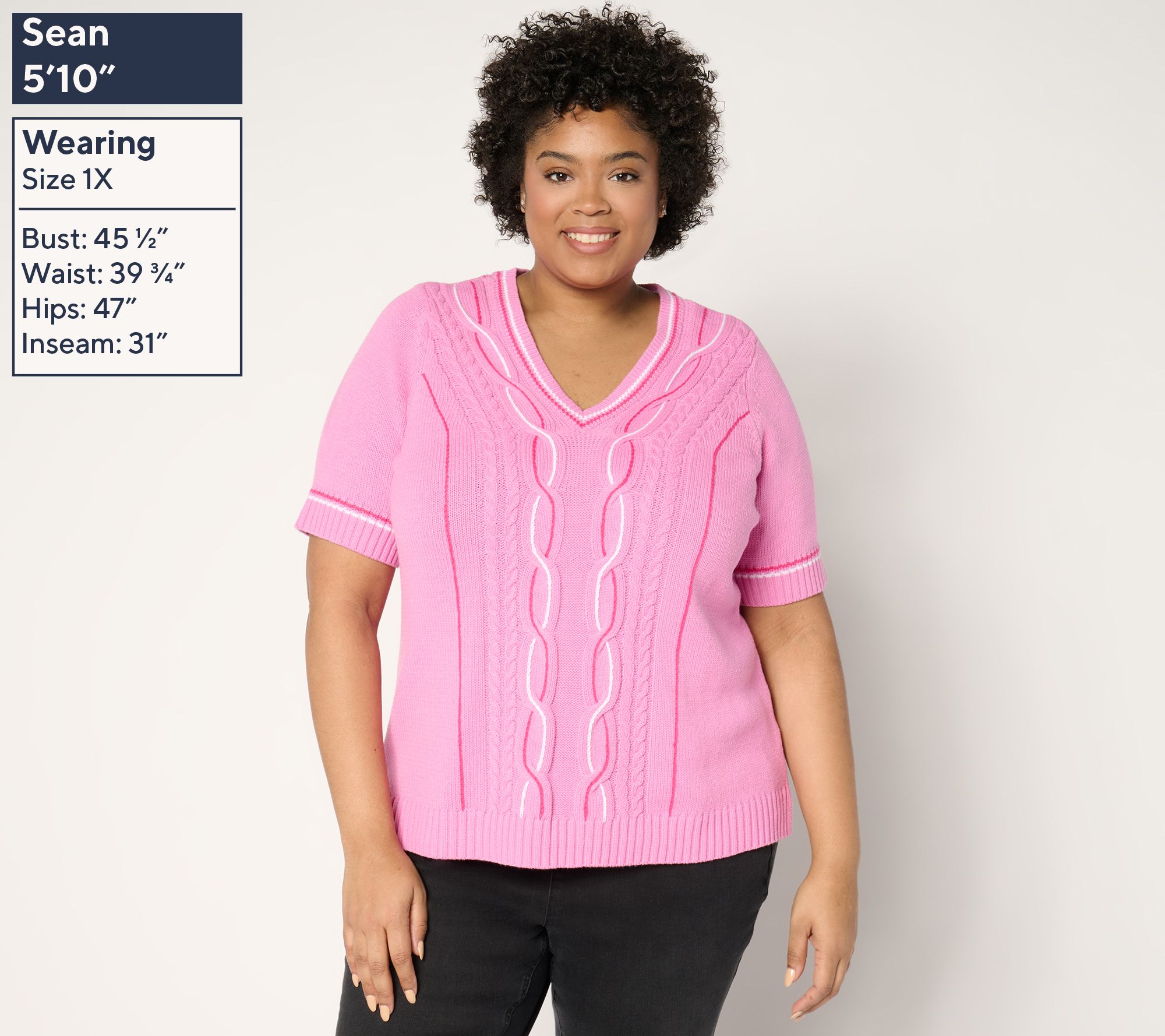 Isaac Mizrahi Live! Clubhouse Cable Knit Pullover Sweater