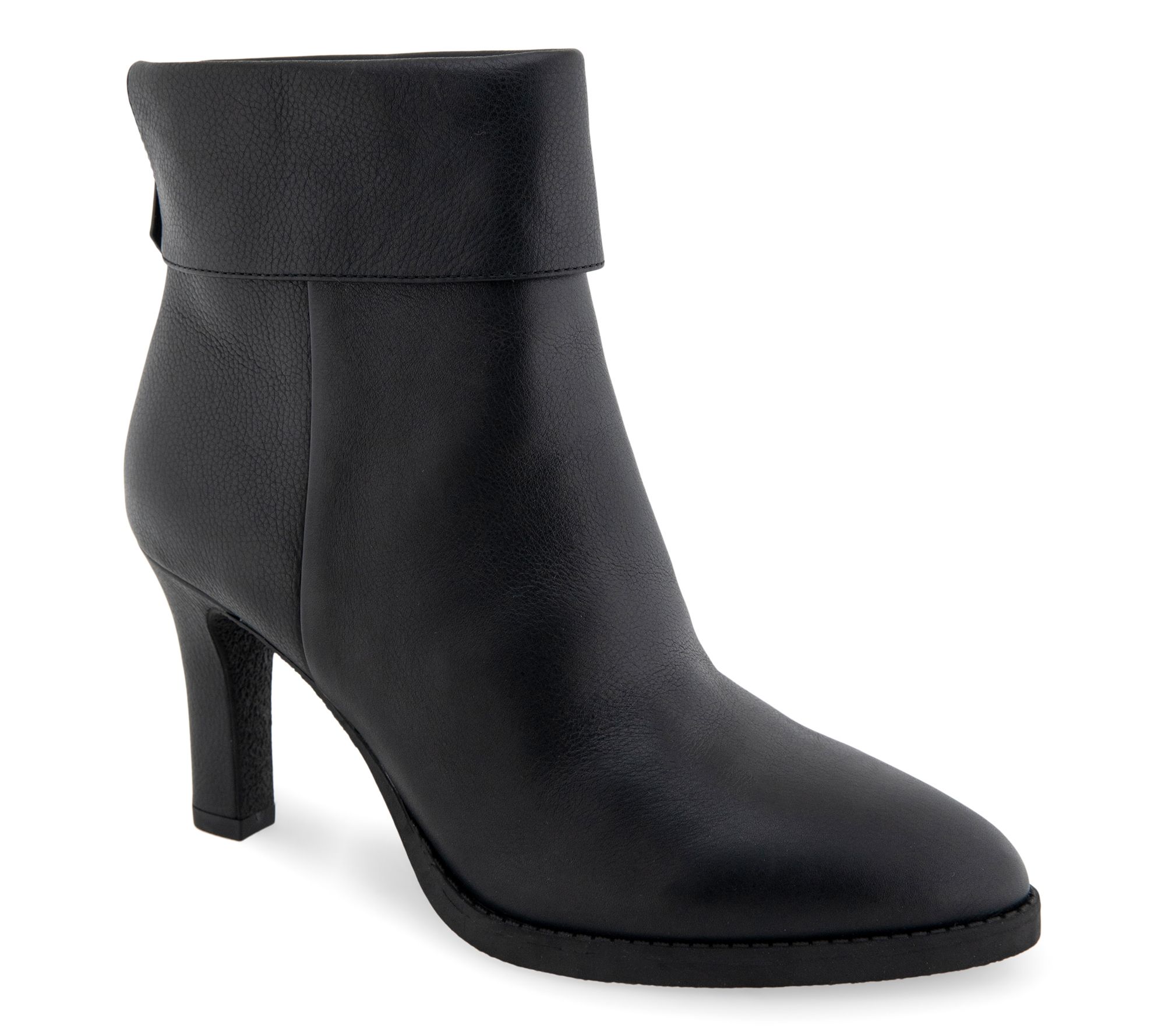 Aerosoles Leather Cuffed Stiletto Ankle Bootie - Laia