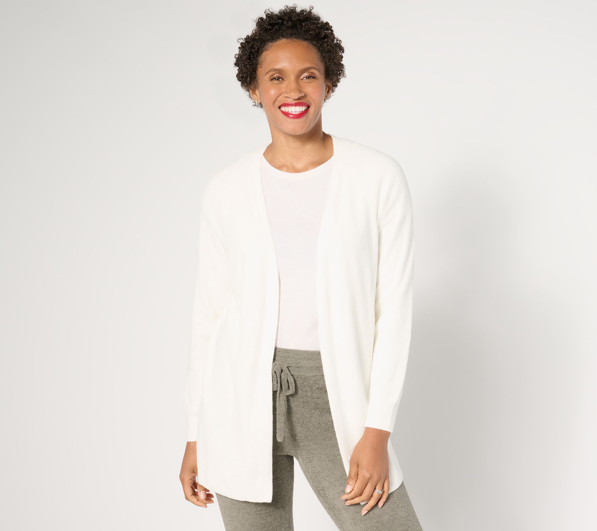"As Is" Barefoot Dreams CozyChic Ultra Lite Open-Front Cardigan