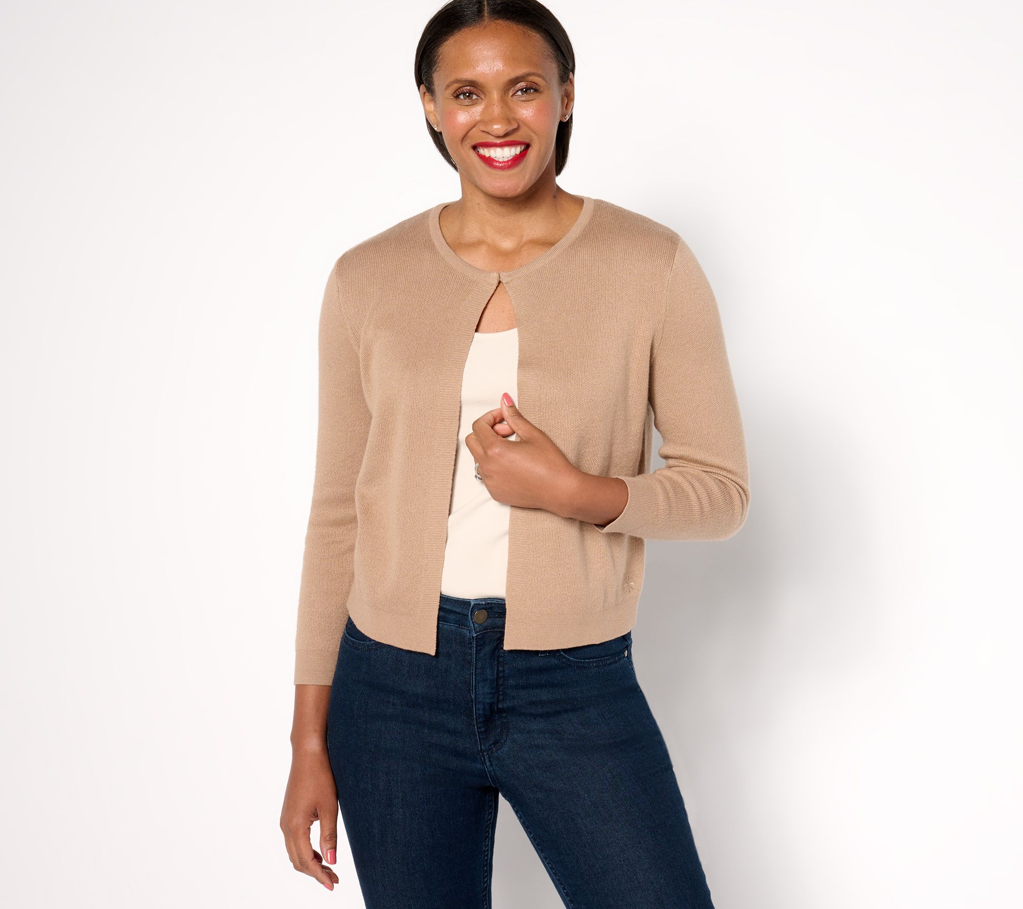 "As Is" Isaac Mizrahi Live! Essentials Open Front Long Sleeve Bolero