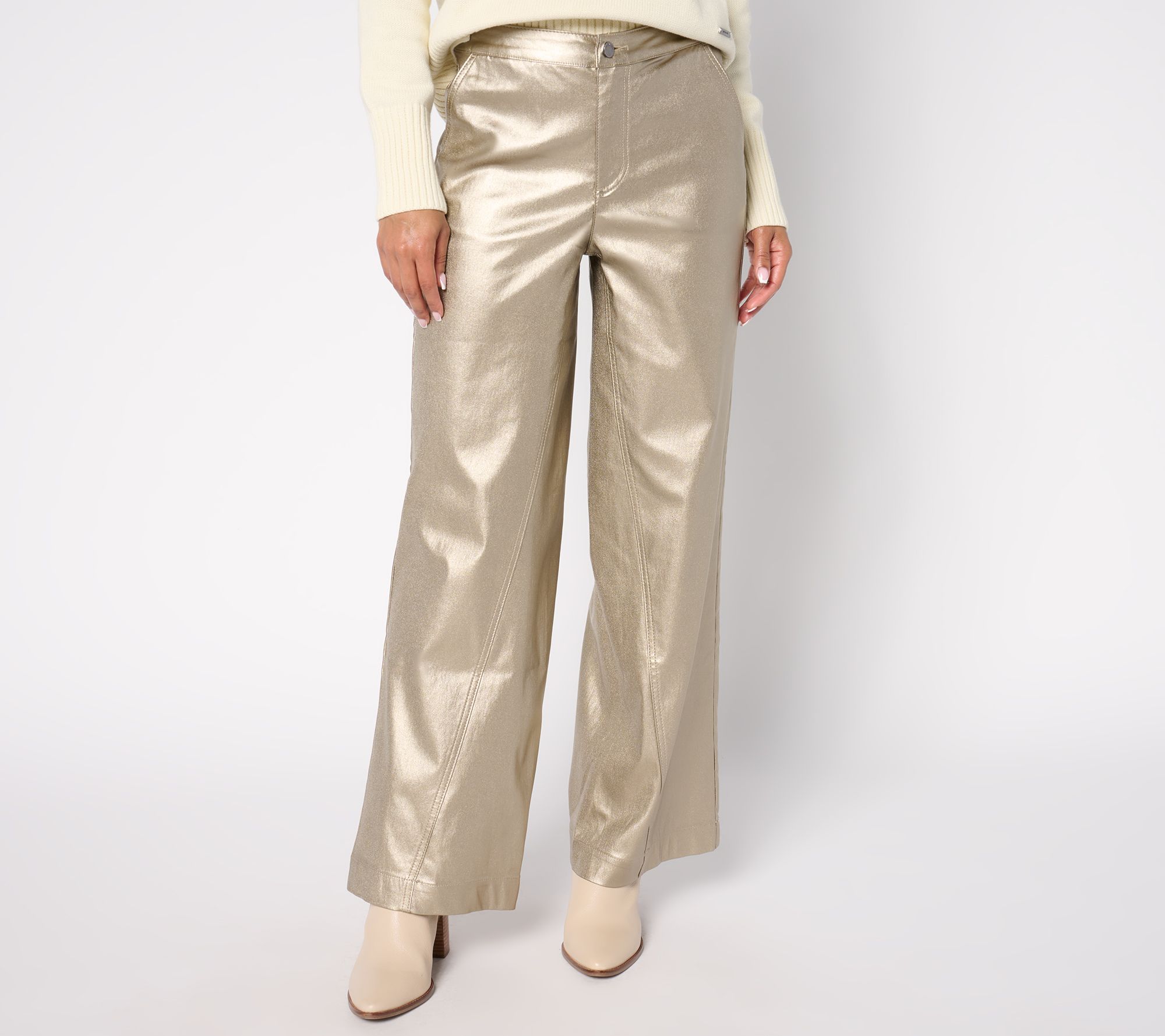 "As Is" Peace Love World Black Label Petite Metallic Jean