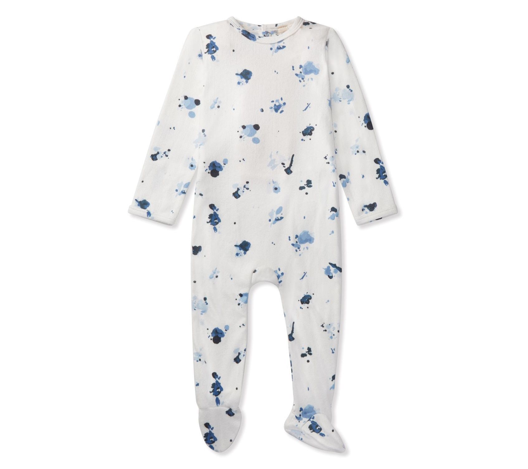 MiniMoi Boys Pointelle Abstract Watercolor Print Foot