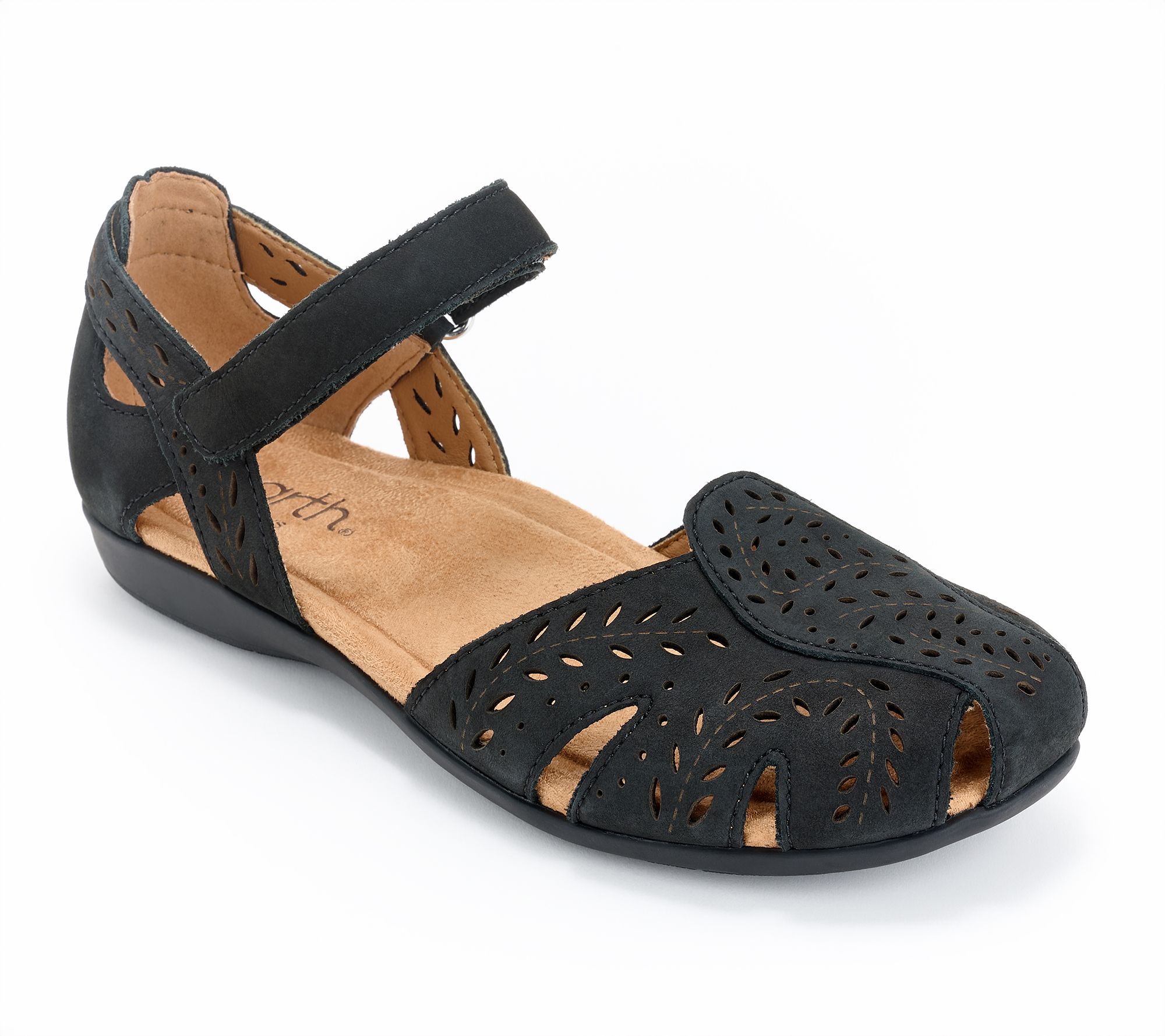 Earth Leather Adjustable Perforated Fisherman Sandals - Braly