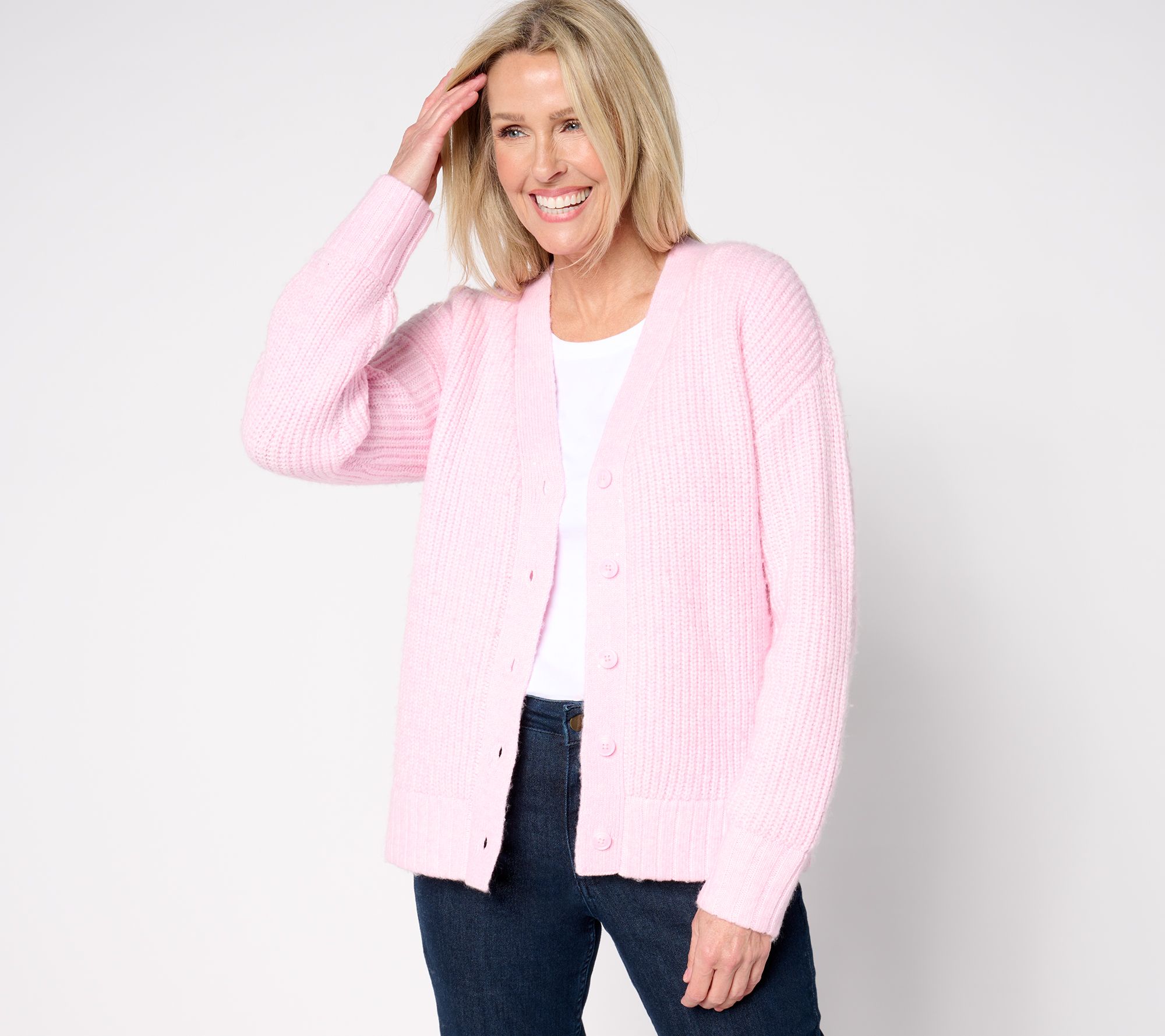 "As Is" Studio Park x Amy Stran Button Front Sparklin' Cardigan