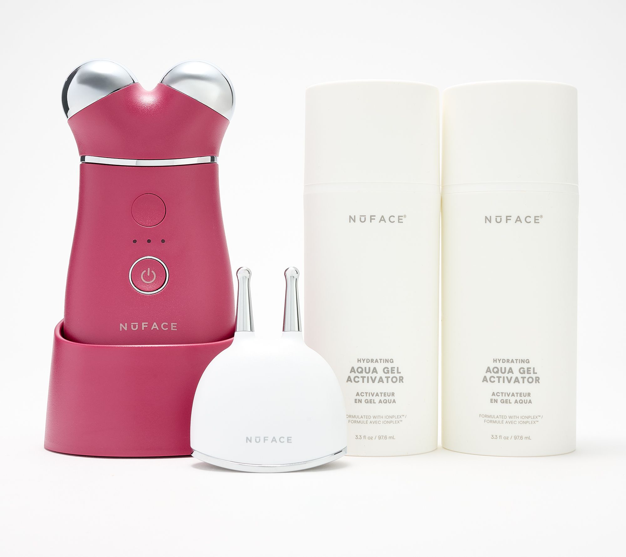  NuFace Trinity+ Facial Toning Device w/ ELE & 3.3 oz Aqua Gel Duo