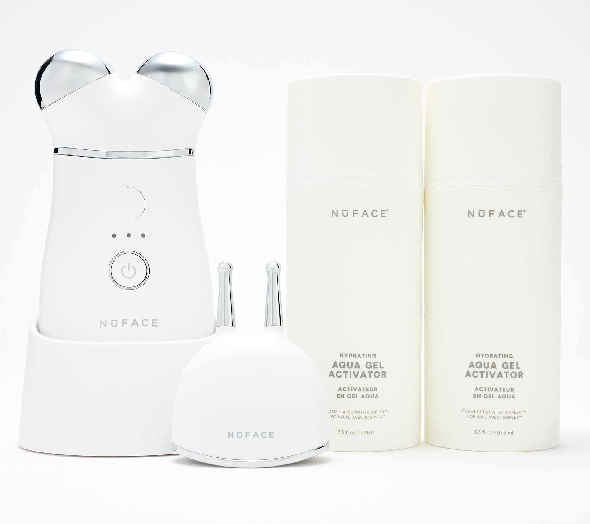 NuFace Trinity+ Facial Toning Device w/ ELE & 3.3 oz Aqua Gel Duo