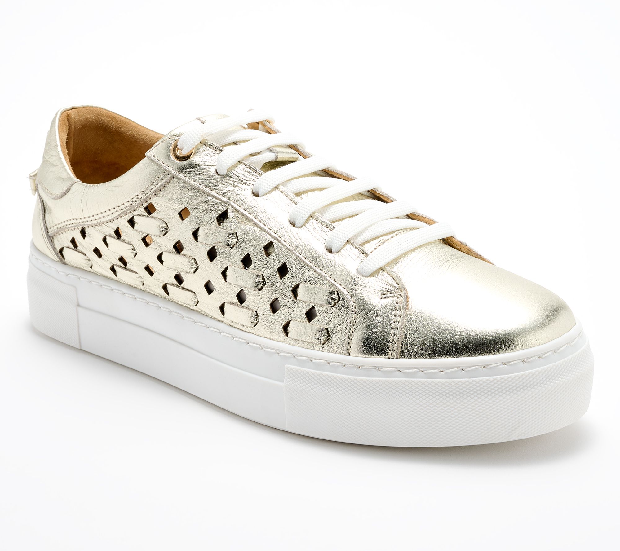 "As Is" Miz Mooz Leather Perforated Casual Sneakers -Murphie