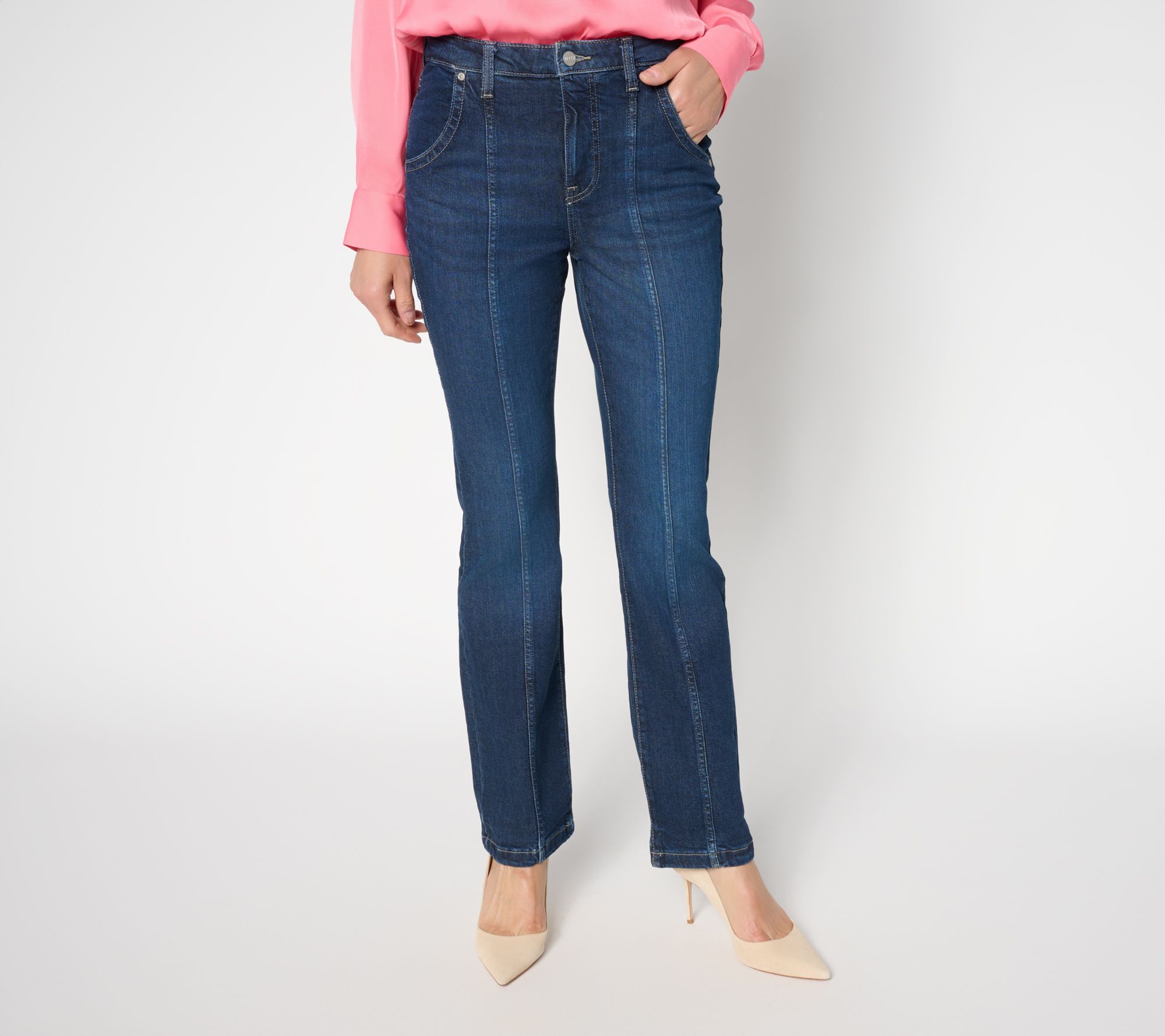 NYDJ Billie Petite Bootcut Jeans with Front Seam Detail