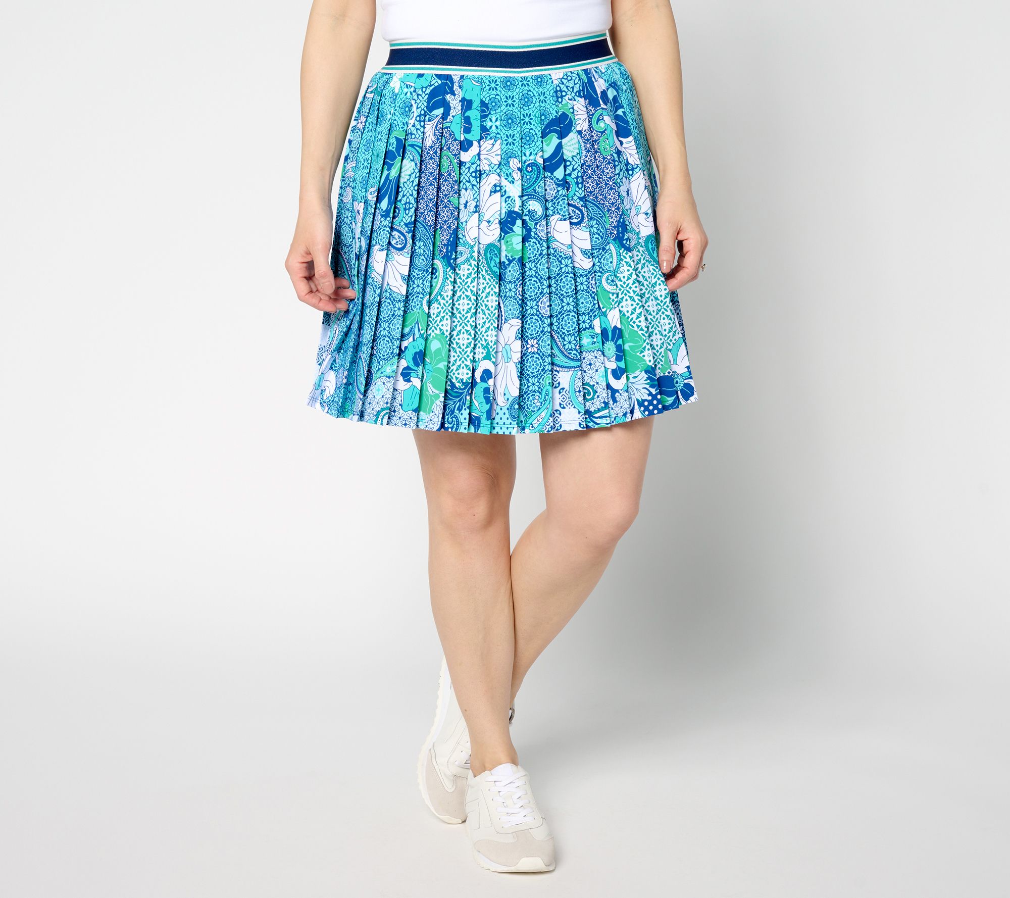 "As Is" Susan Graver Courtside Social Petite Pleated Skort