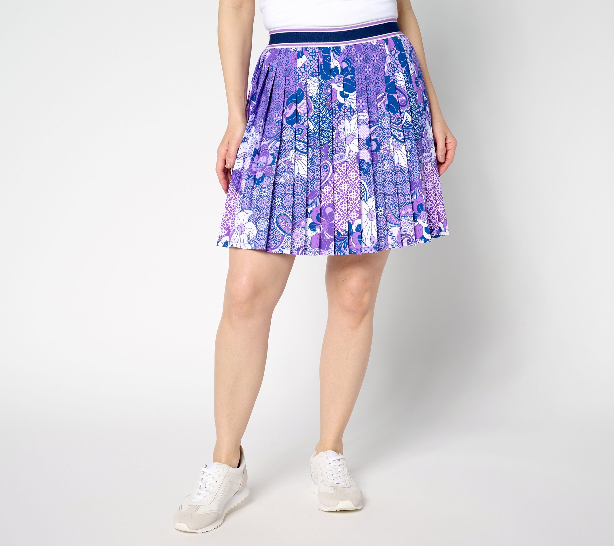 "As Is" Susan Graver Courtside Social Petite Pleated Skort
