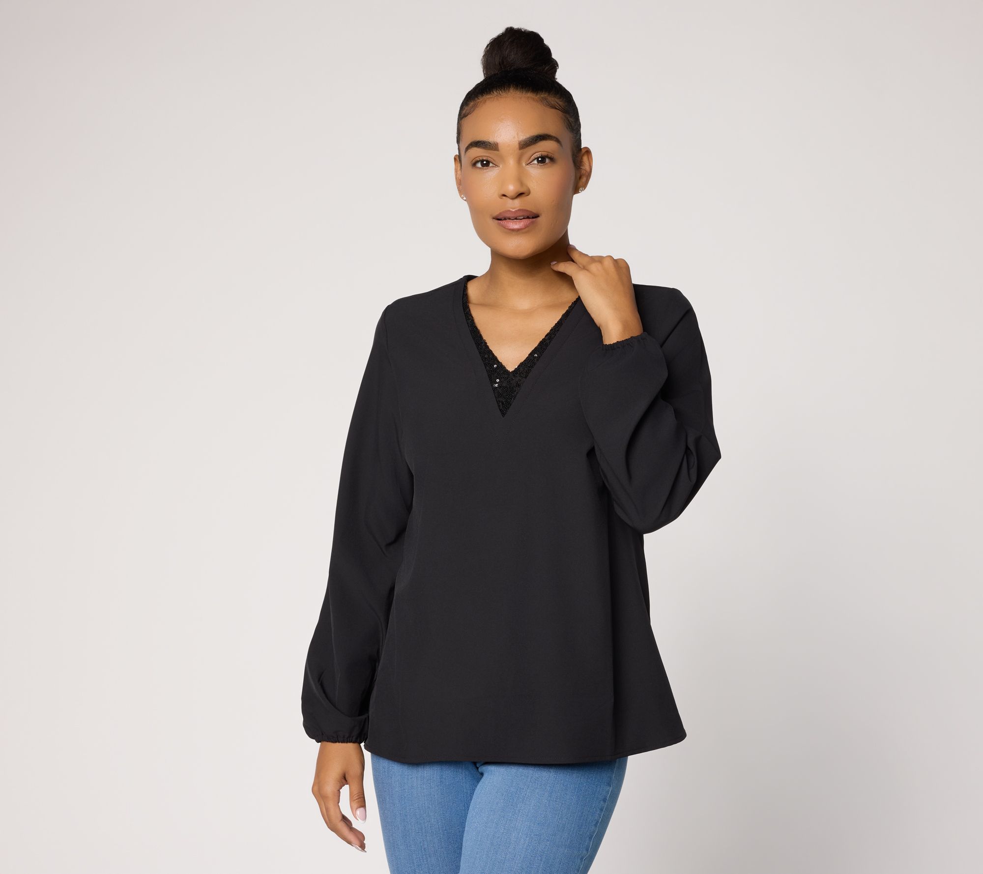 Jingle Belles by Kim Gravel Dazzling Popover Blouse