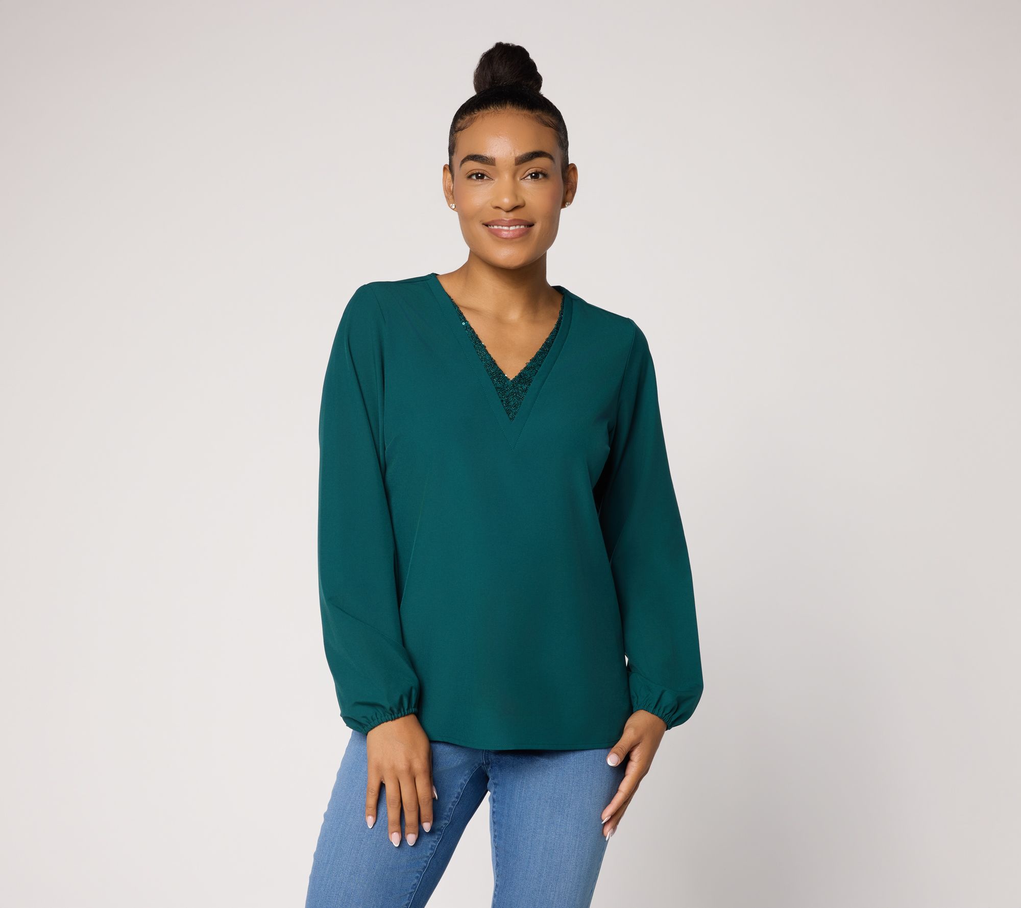Jingle Belles by Kim Gravel Dazzling Popover Blouse