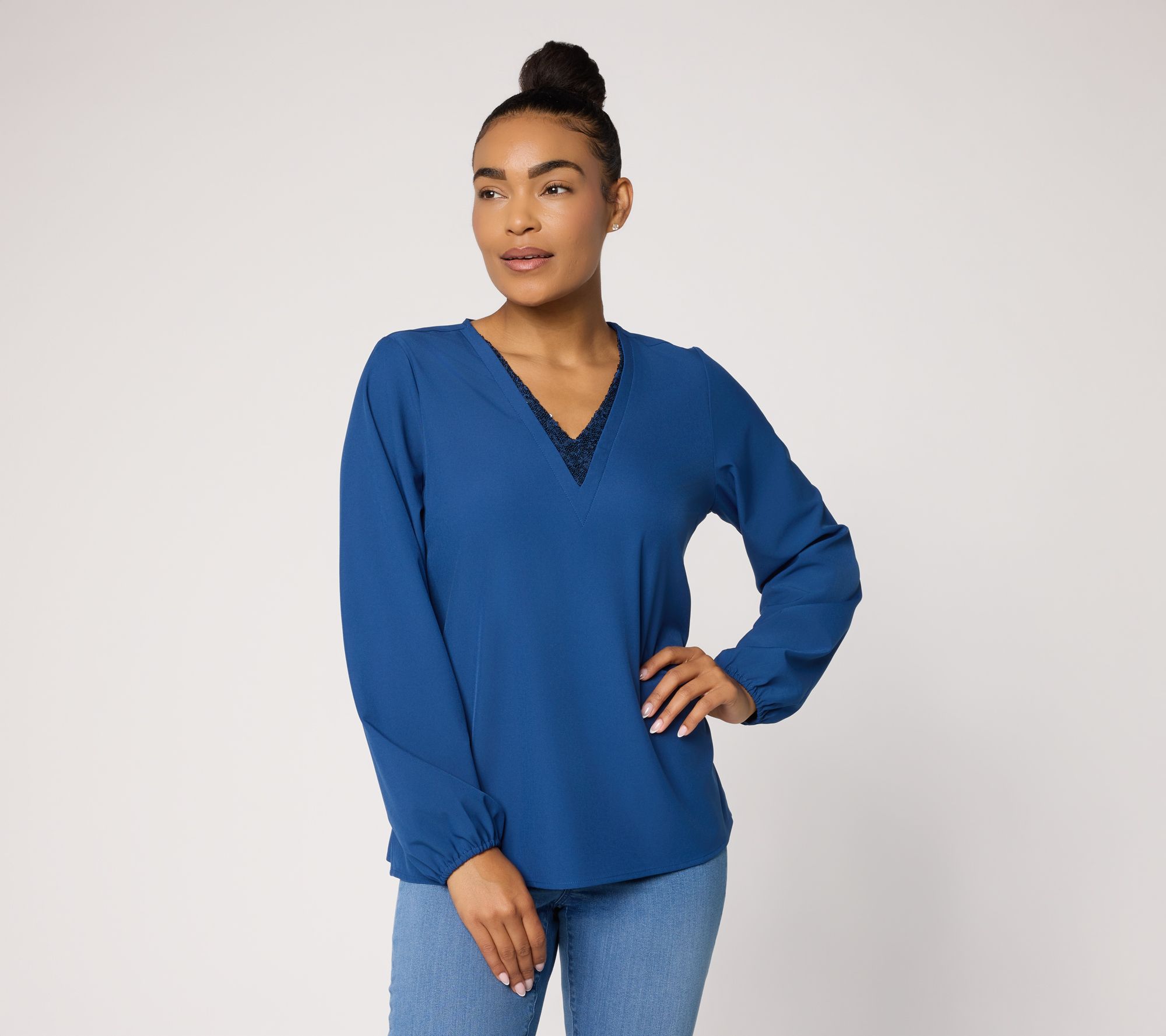 Jingle Belles by Kim Gravel Dazzling Popover Blouse