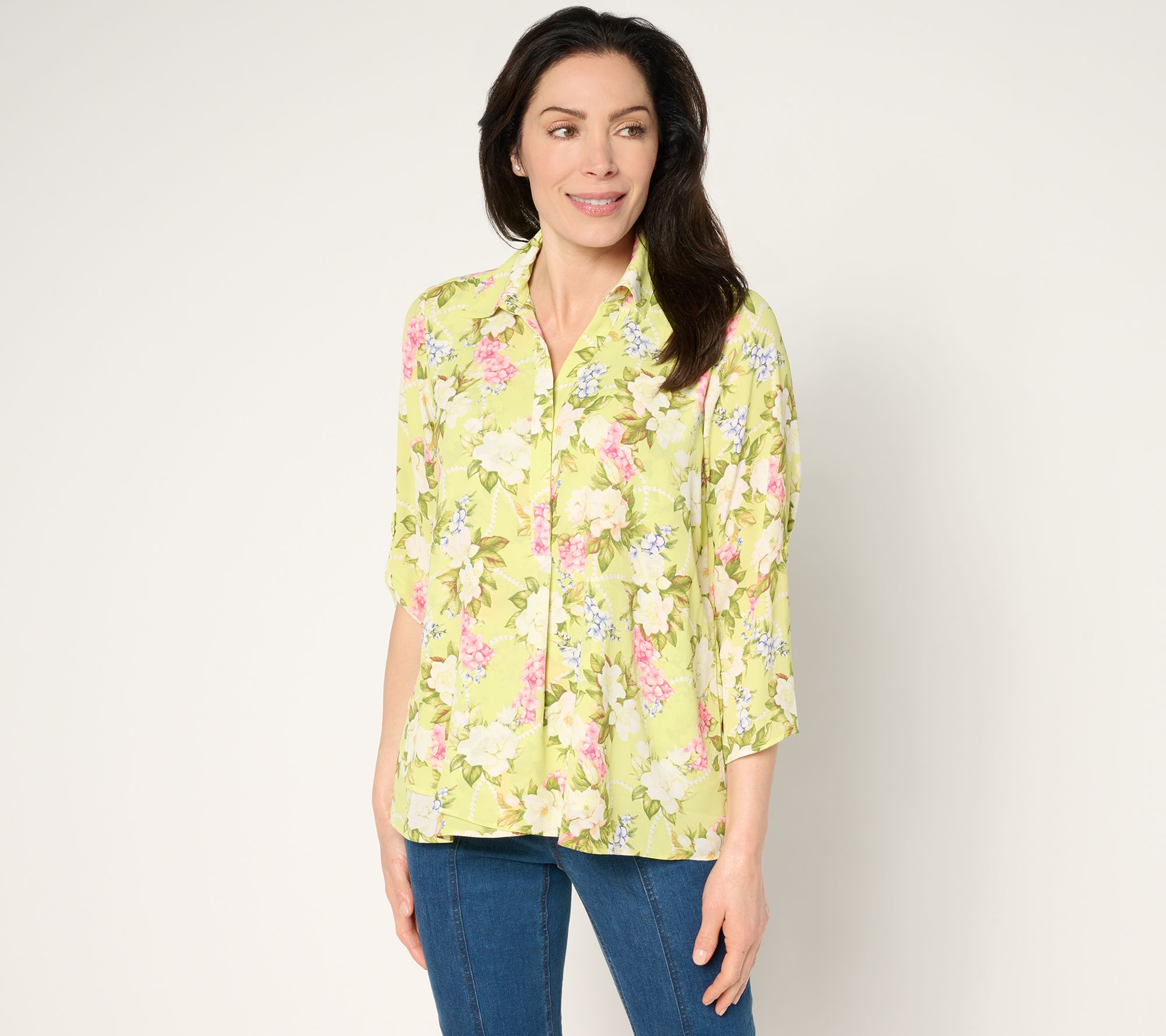 "As Is" Joan Rivers Georgette Gardenia Blouse