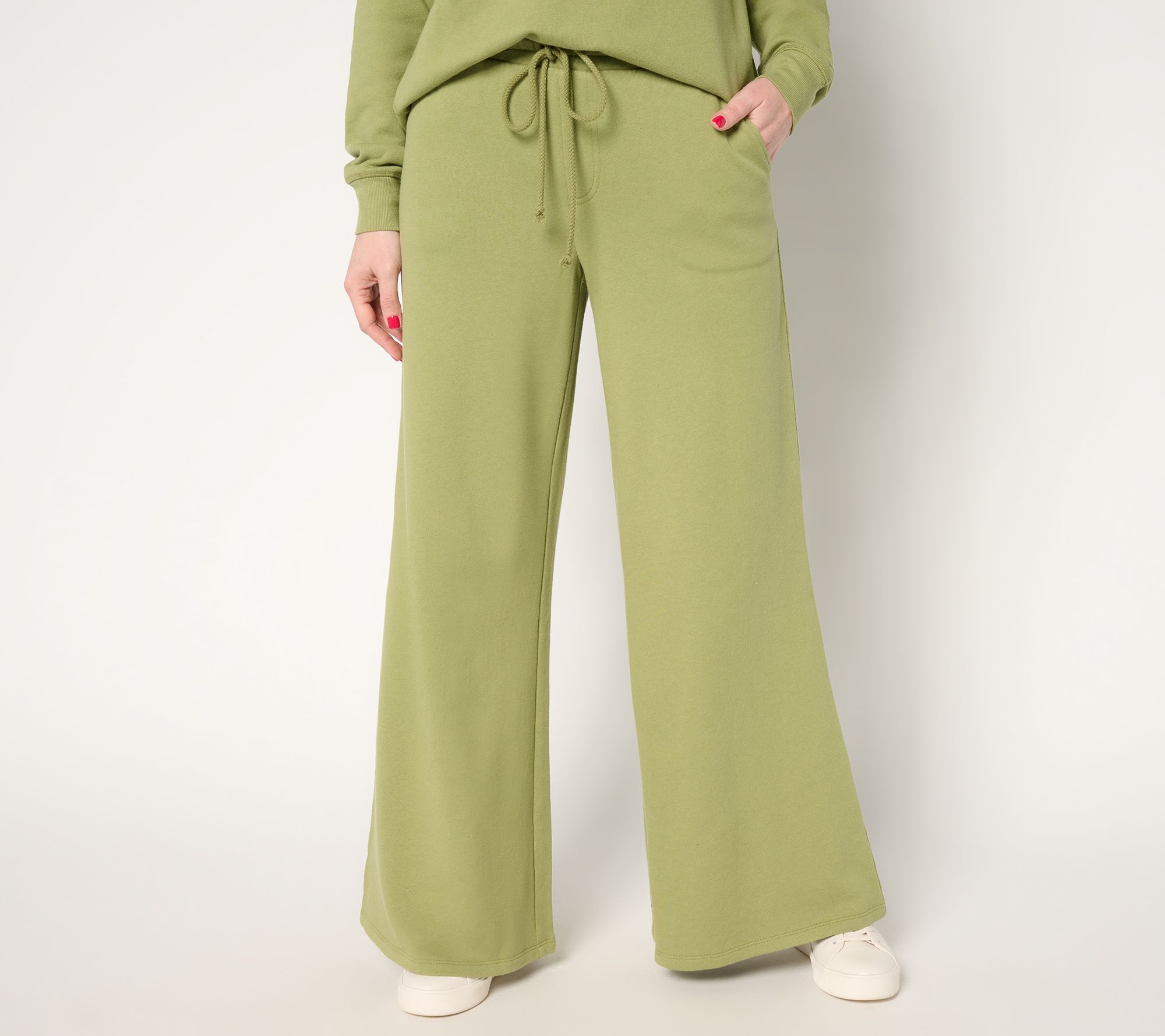 "As Is" Peace Love World Boheme Petite Terry Monica Wide Leg Pant