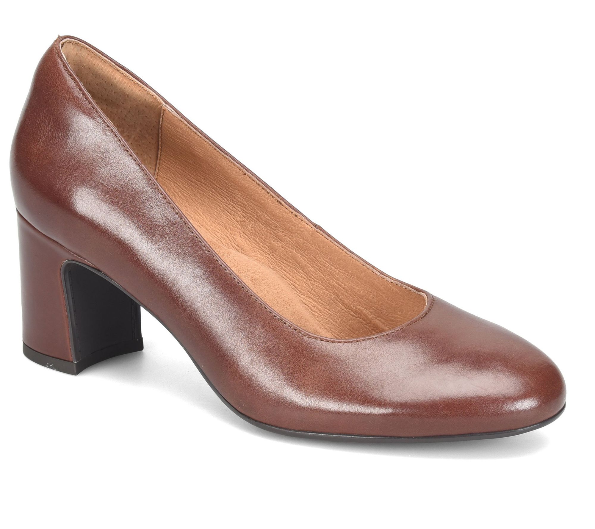 Sofft Leather Block Heel Pump - Anna Marie