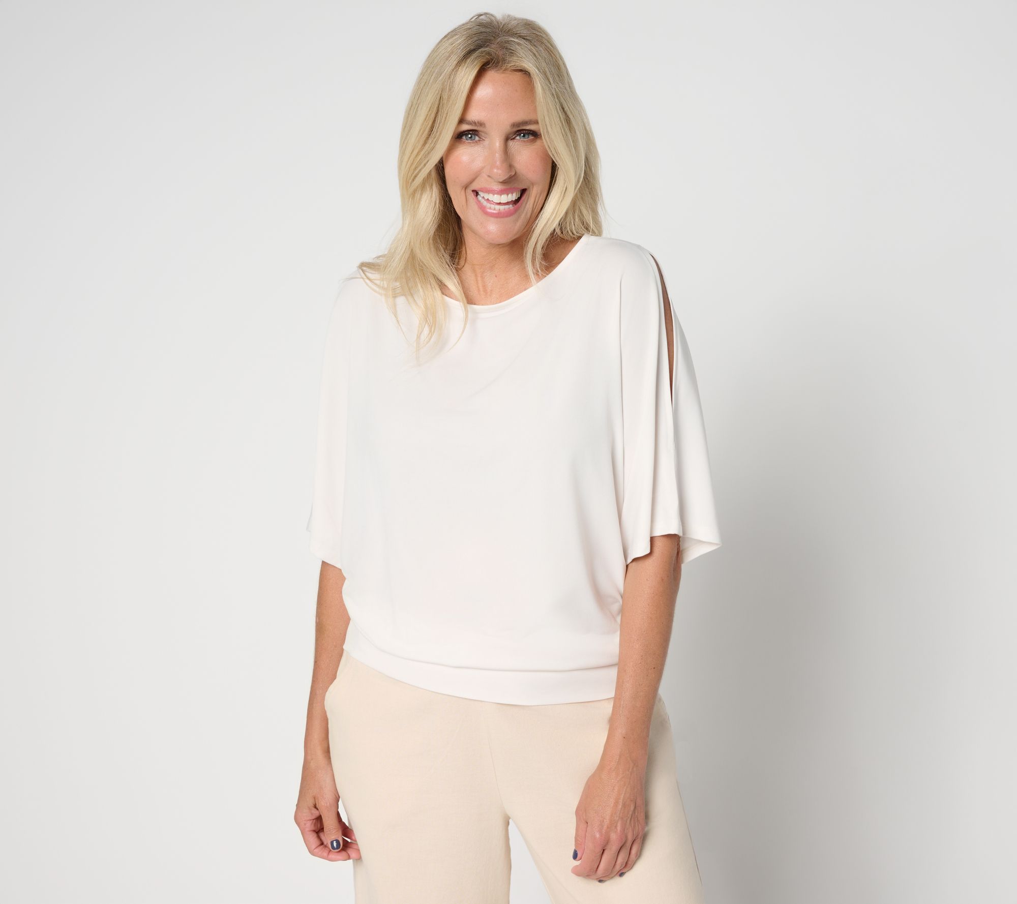 "As Is" BEAUTIFUL by Lawrence Zarian Gail Cold Shoulder Top