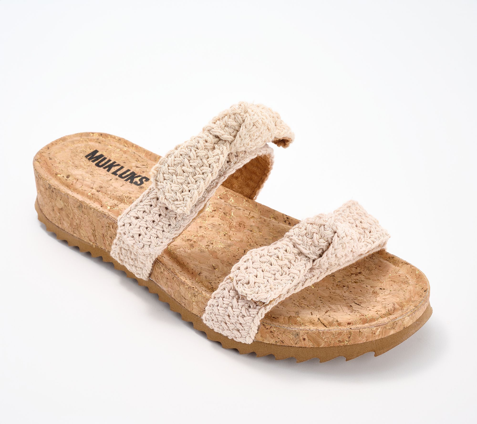 "As Is" Muk Luks Double Knot Slide Sandals- Polly