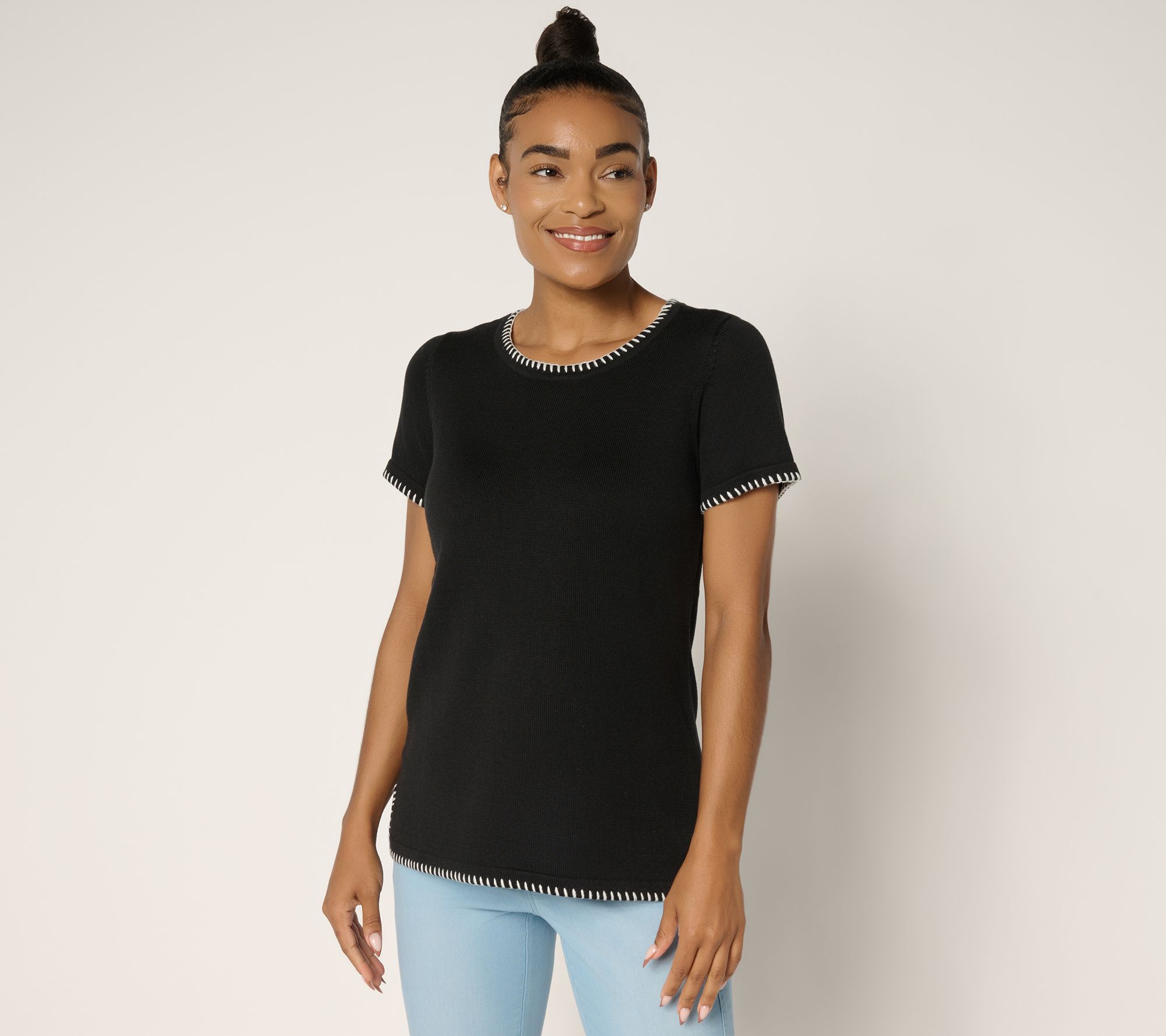 "As Is" Belle by Kim Gravel Blanket Stitch Sweater Shell