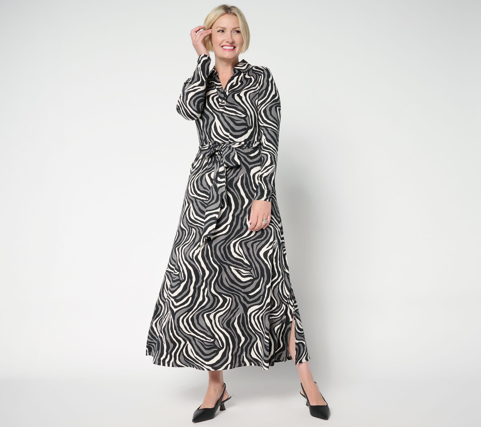 "As Is" Attitudes by Renee Printed Yummy Jersey Maxi Dress