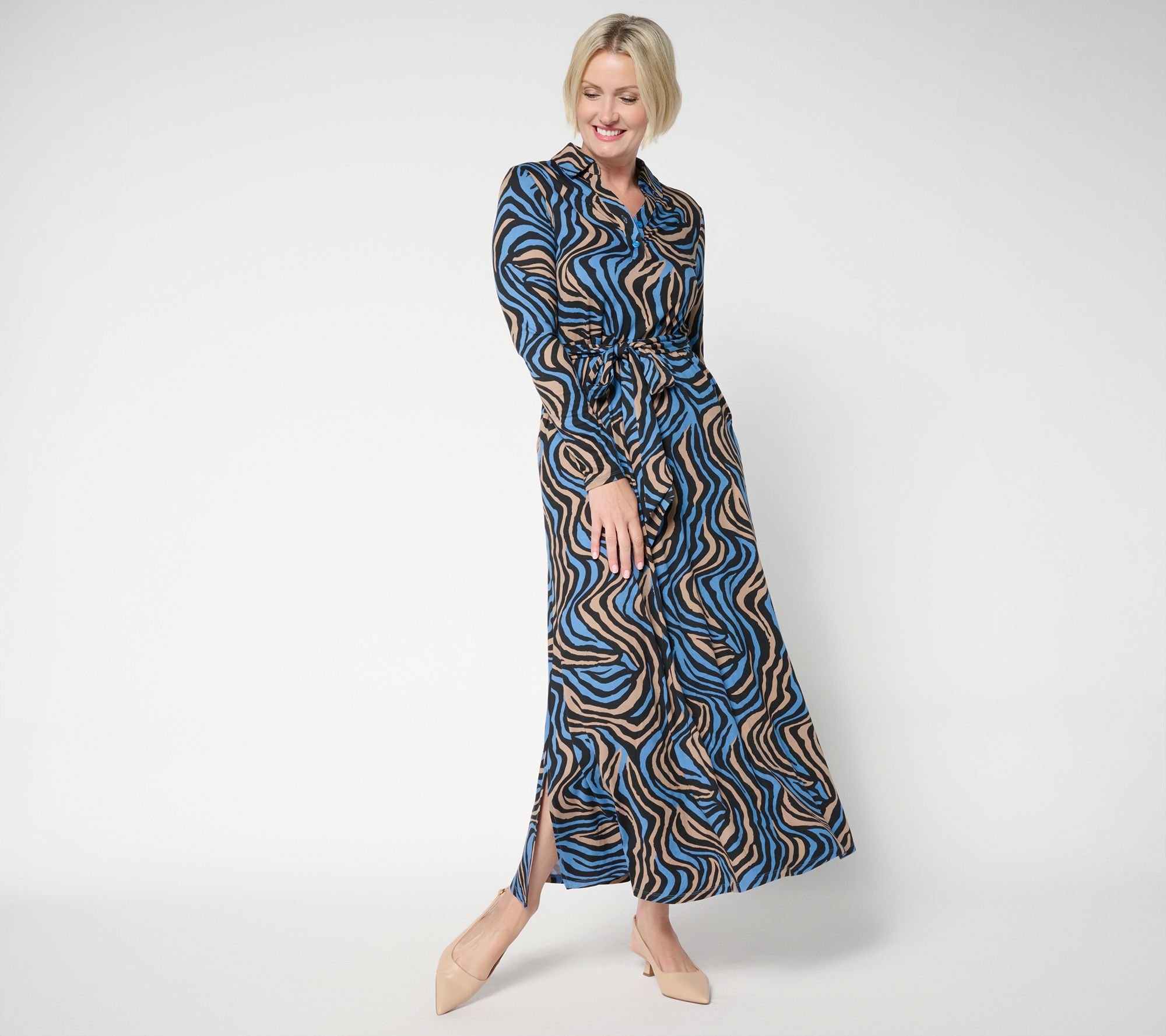 "As Is" Attitudes by Renee Printed Yummy Jersey Maxi Dress