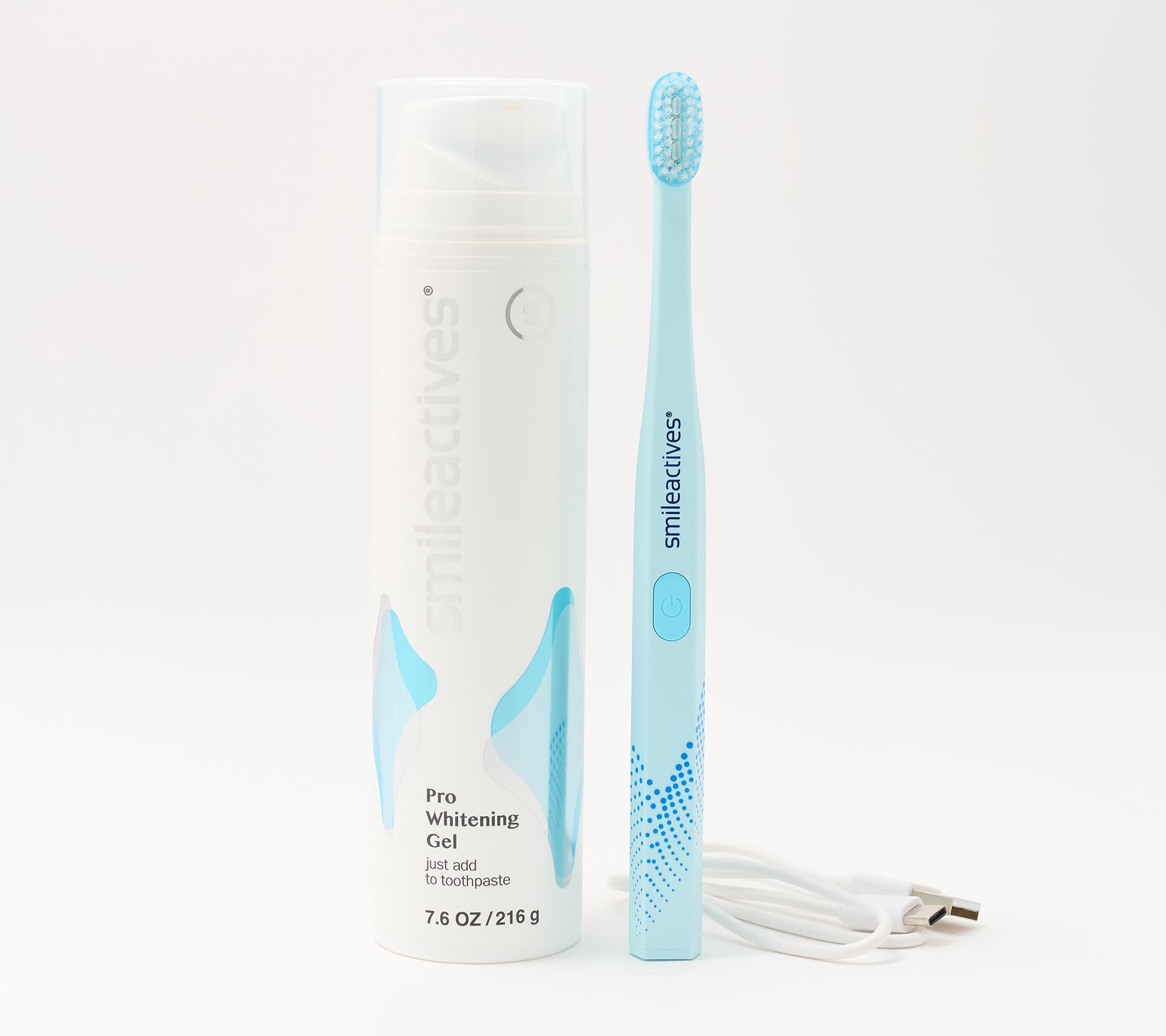  Smileactives 7.6oz Pro Whitening Gel and Manual LED Toothbrush