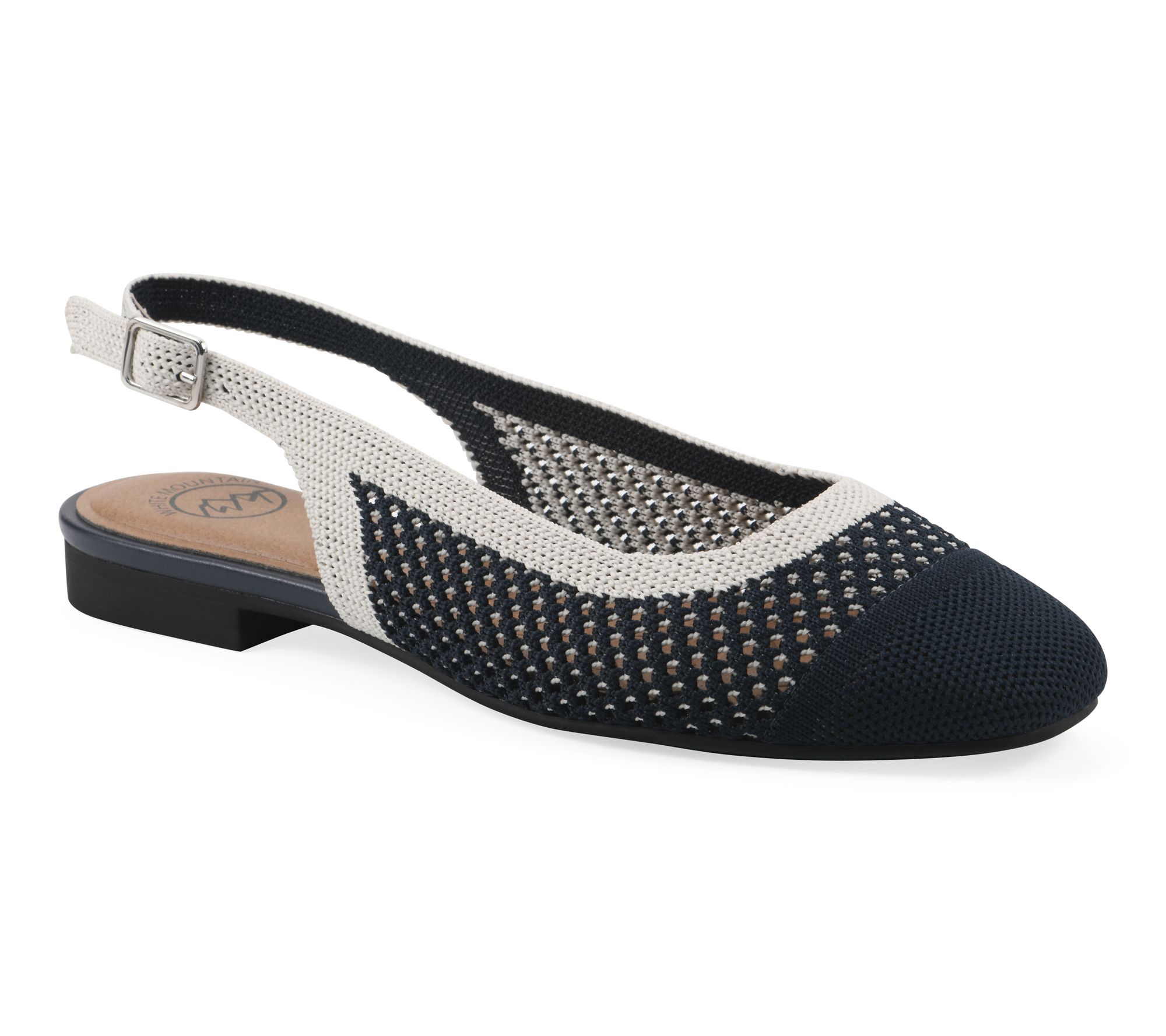 White Mountain Adjustable Knit Slingback Sandals - Bonie