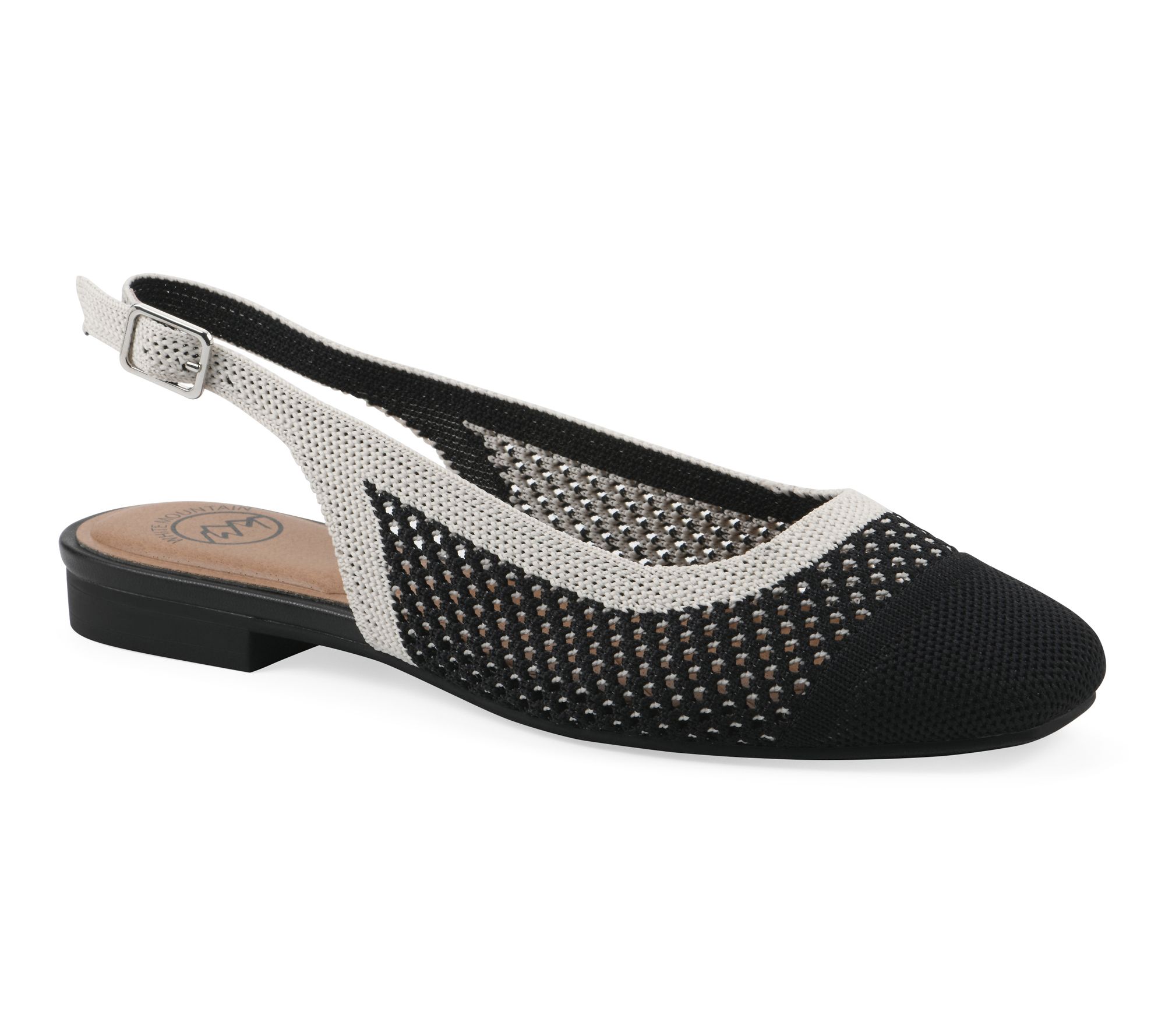 White Mountain Adjustable Knit Slingback Sandals - Bonie