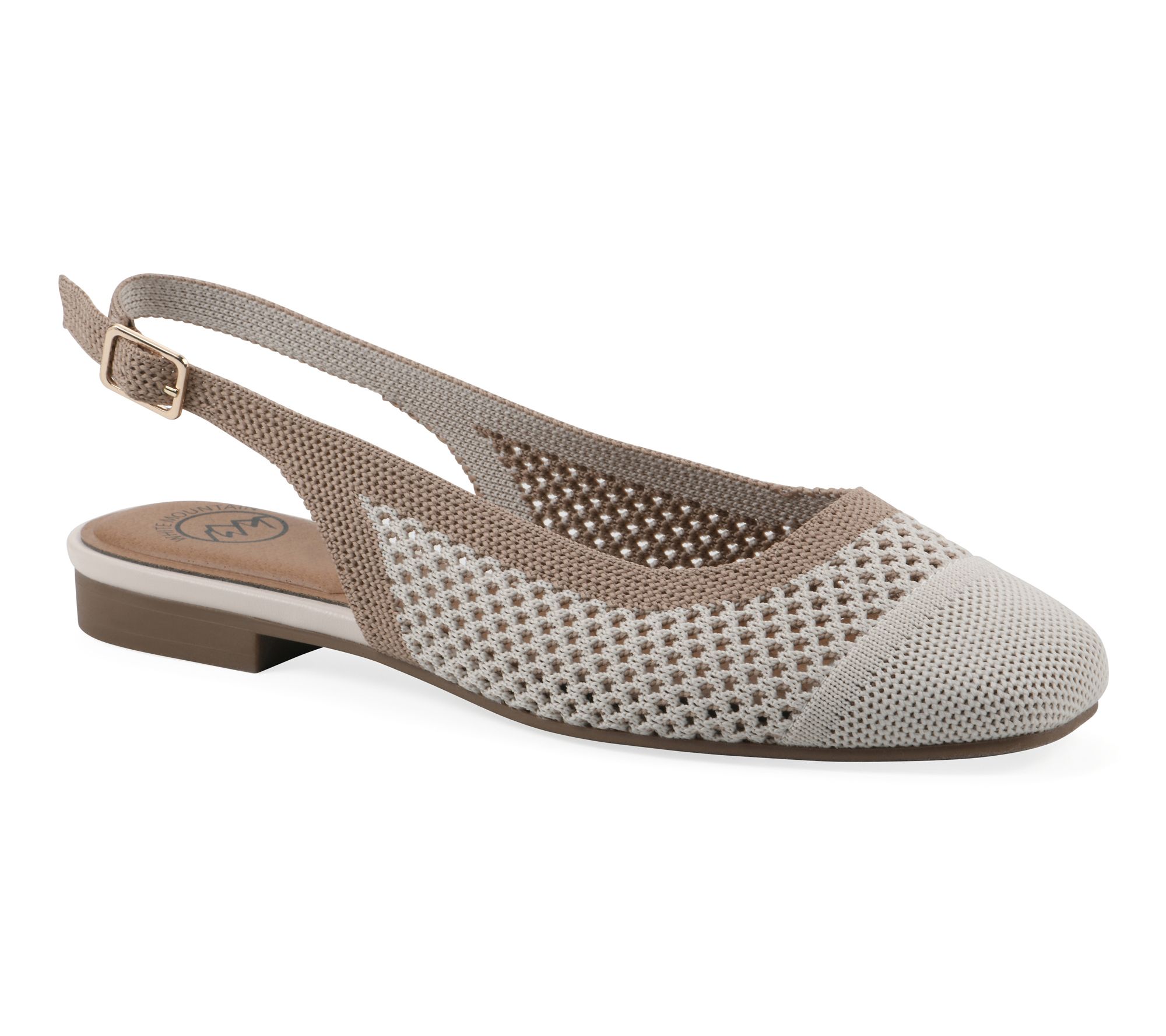 White Mountain Adjustable Knit Slingback Sandals - Bonie